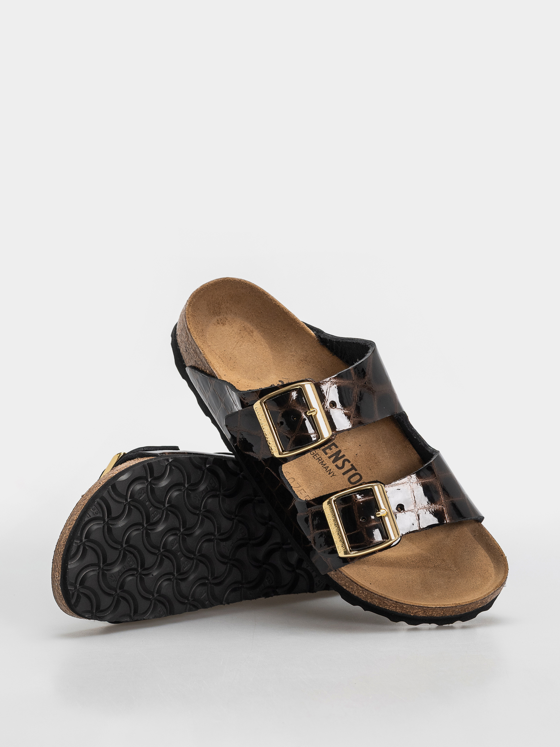 Birkenstock Arizona Leather Narrow Wmn Flip Flops (emboss leather black)
