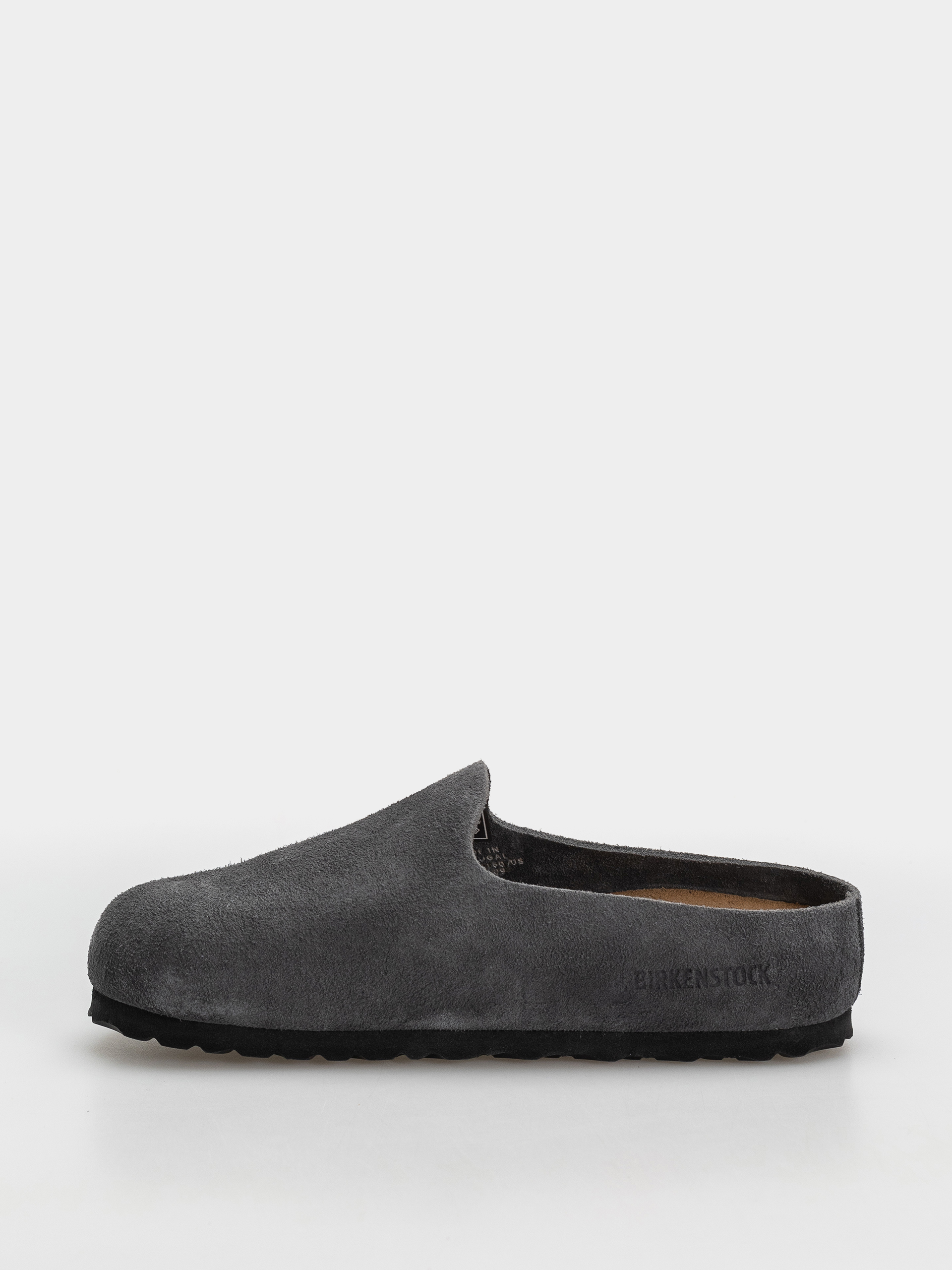 Birkenstock Amsterdam Wrapped Suede Leather Narrow Flip Flops (charcoal)