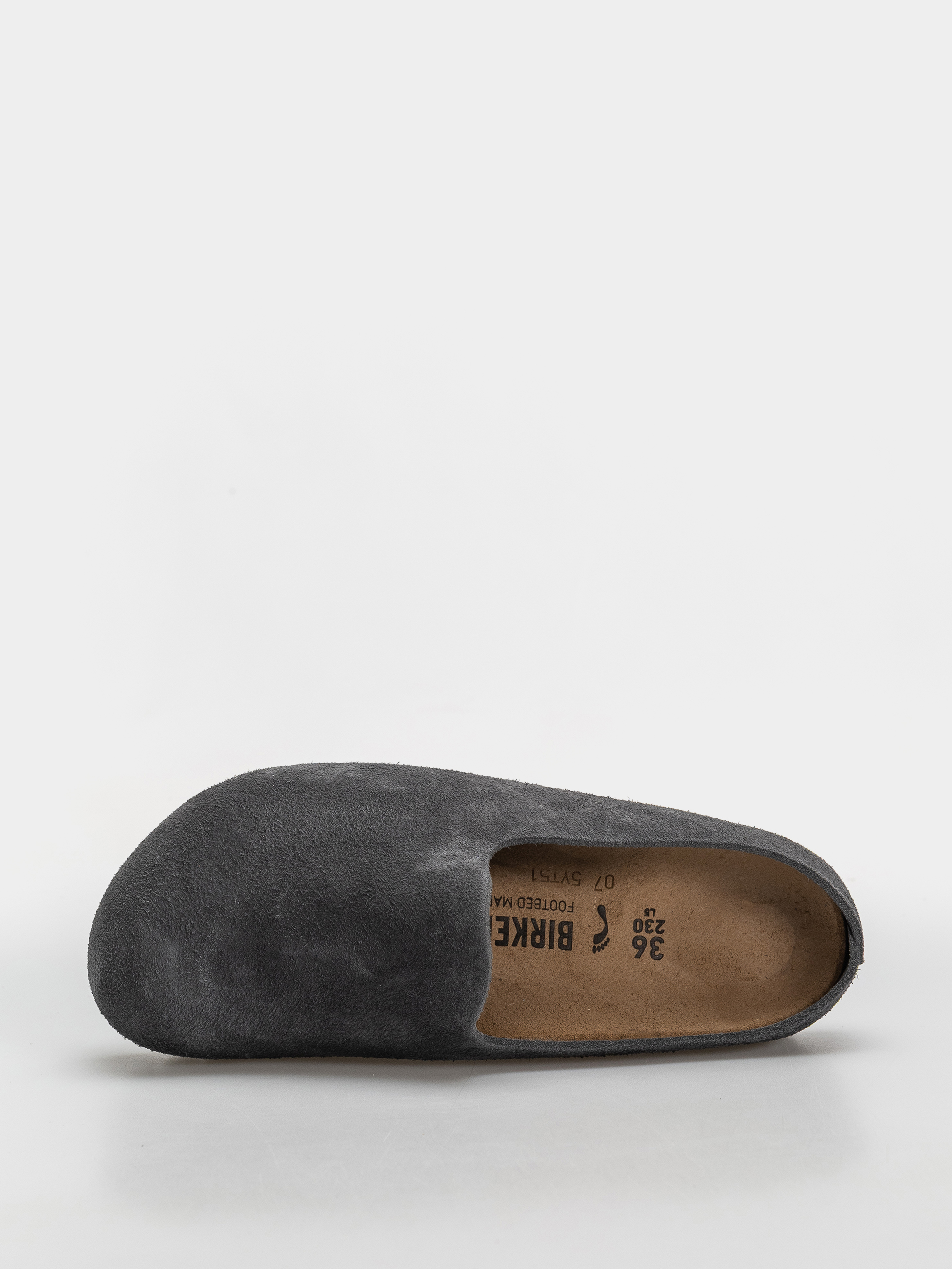 Birkenstock Amsterdam Wrapped Suede Leather Narrow Flip-flops (charcoal)