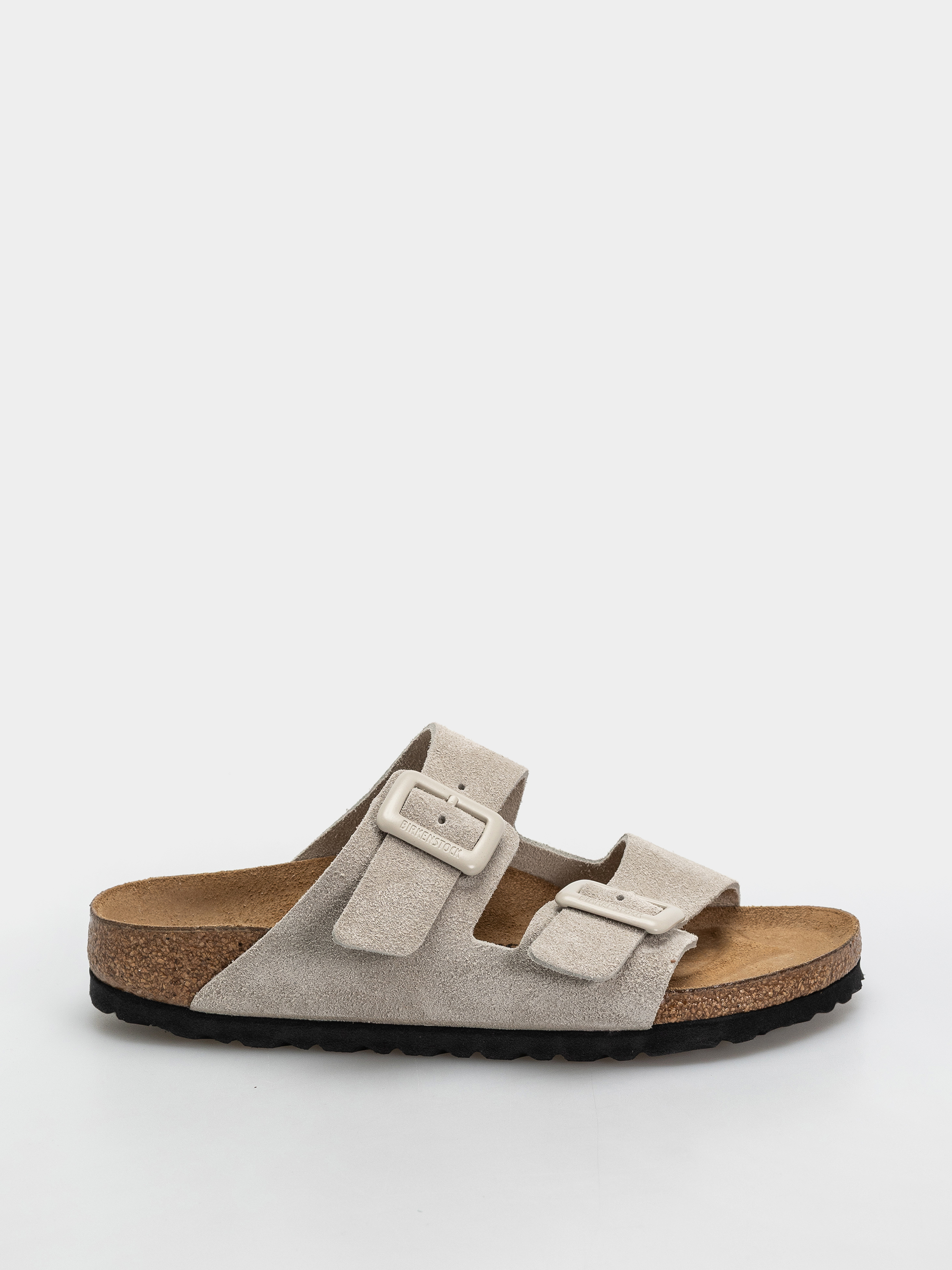 Birkenstock Arizona Suede Leather Cushion Buckle Narrow Wmn Flip-flops (oyster)
