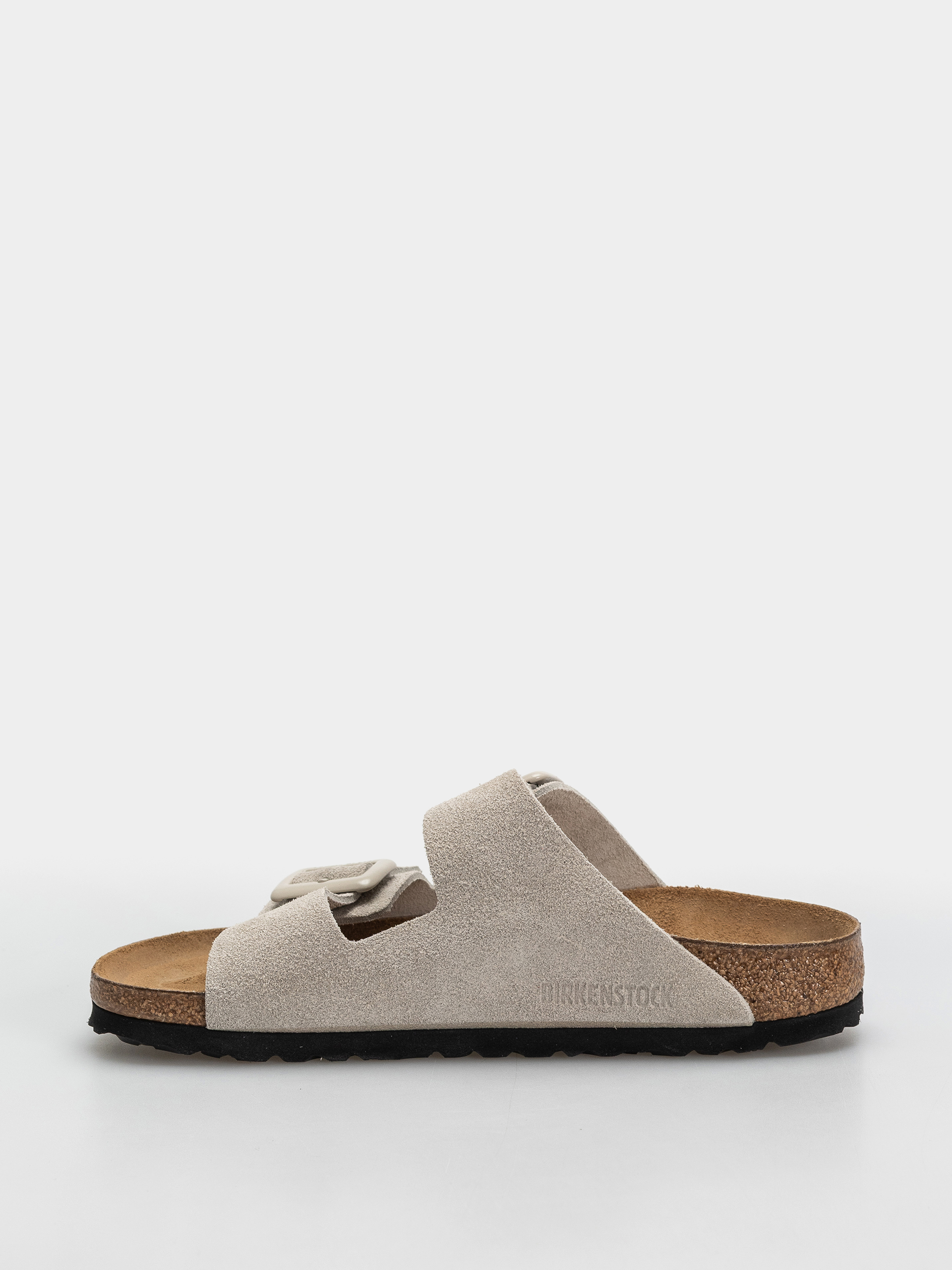 Birkenstock Arizona Suede Leather Cushion Buckle Narrow Wmn Flip-flops (oyster)