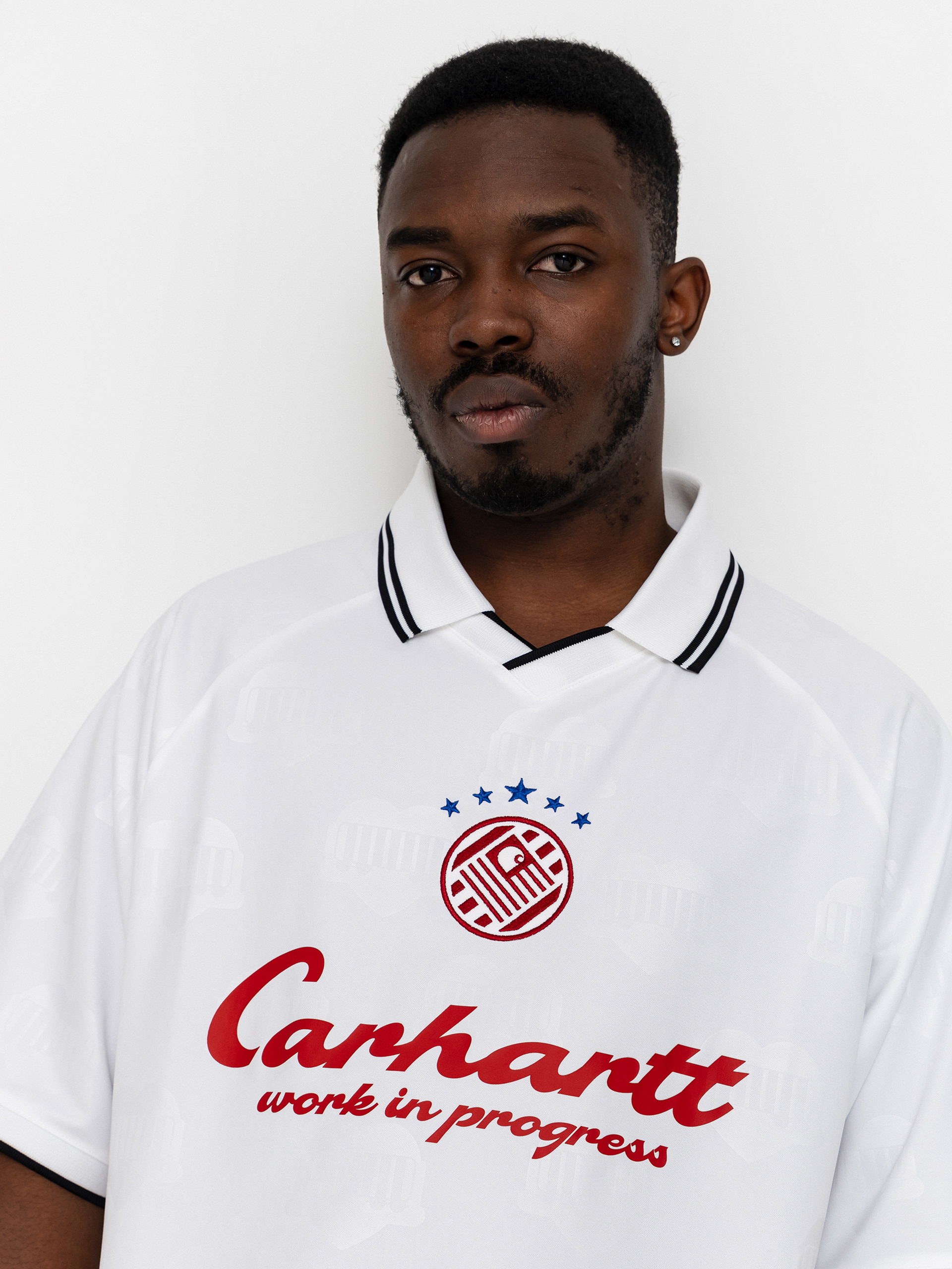 Carhartt WIP Terrace Football T-Shirt (heart train jacquard white)