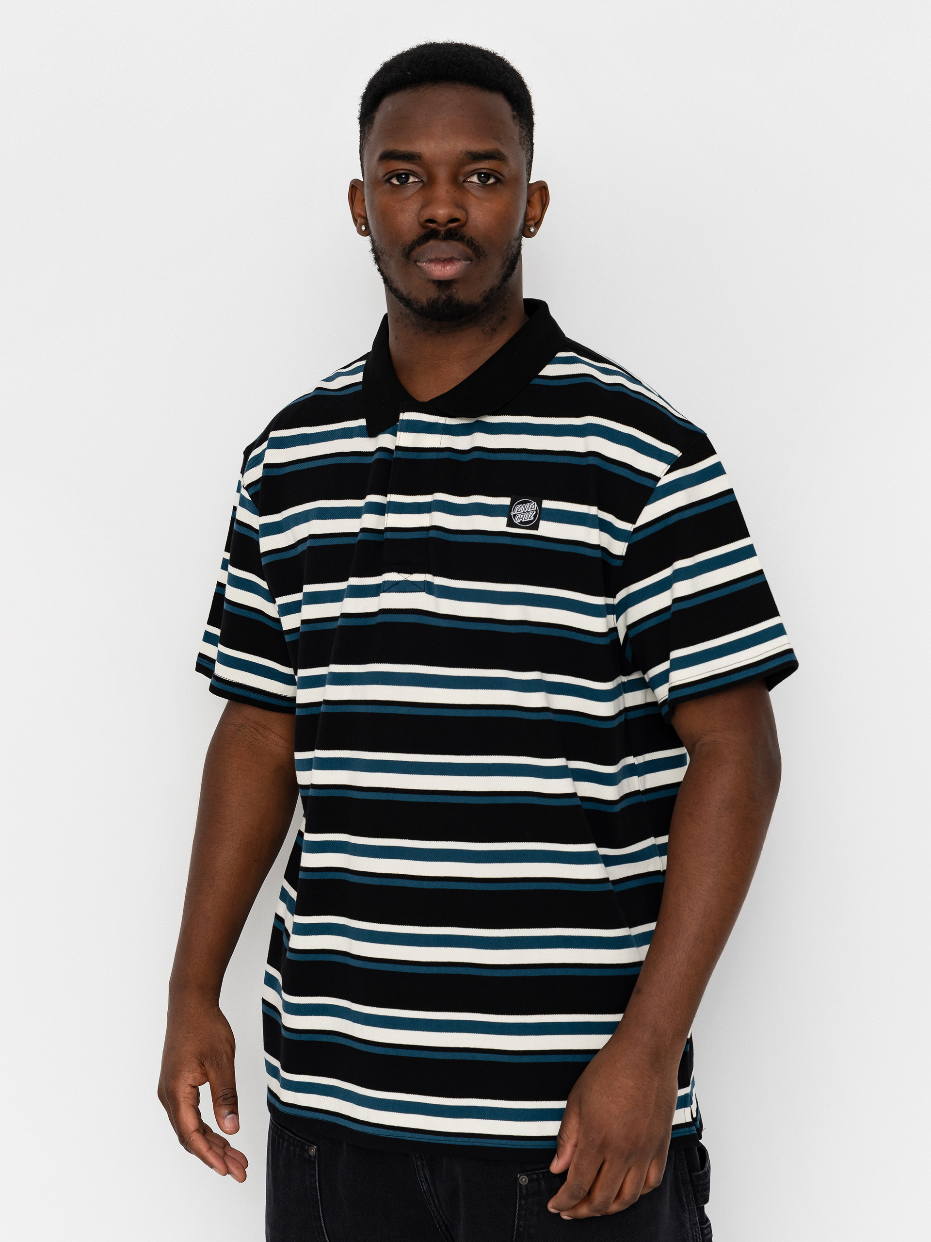 Santa Cruz Polo Shirt Cera (black/dark teal)