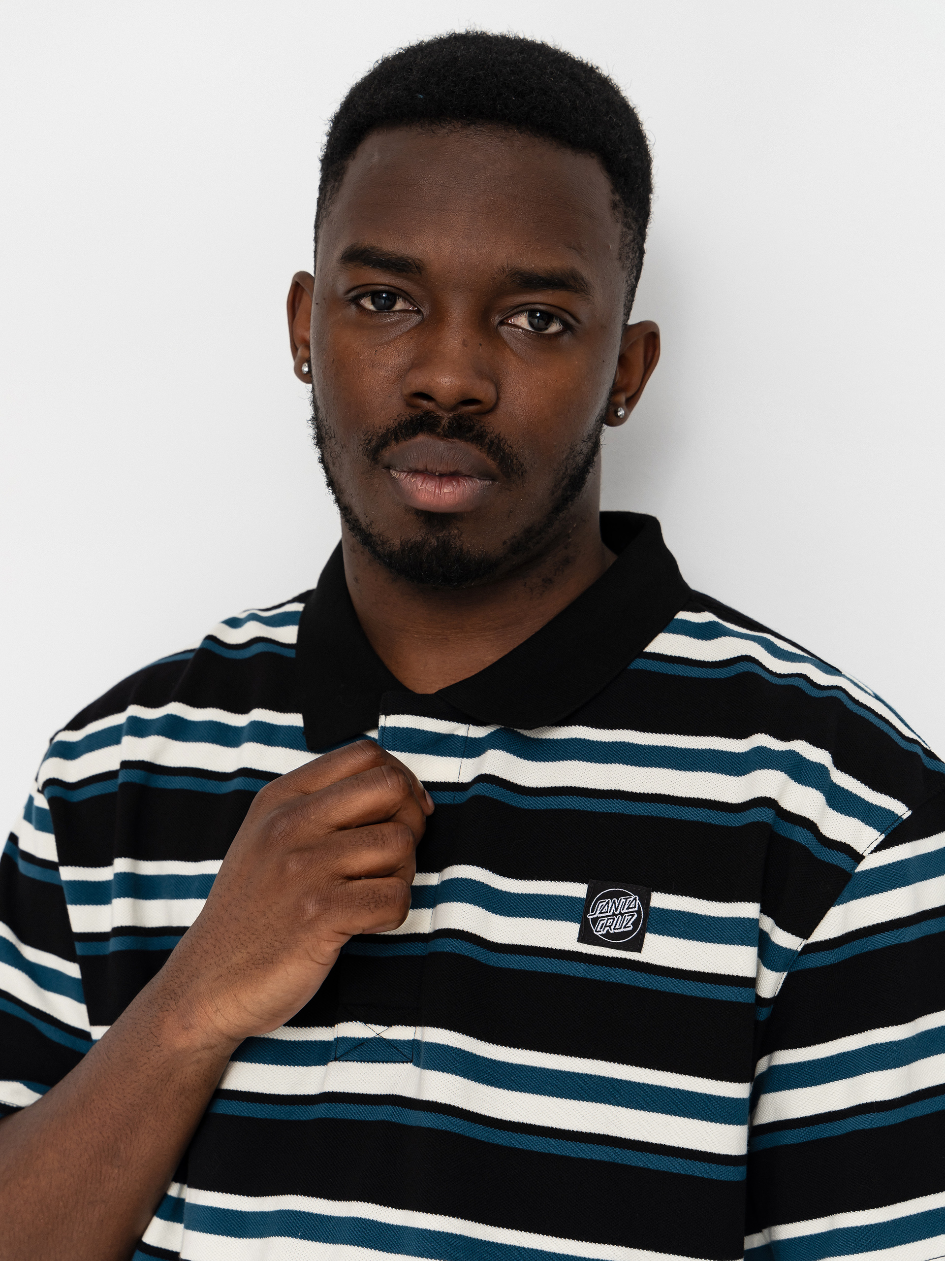 Santa Cruz Polo T-shirt Cera (black/dark teal)