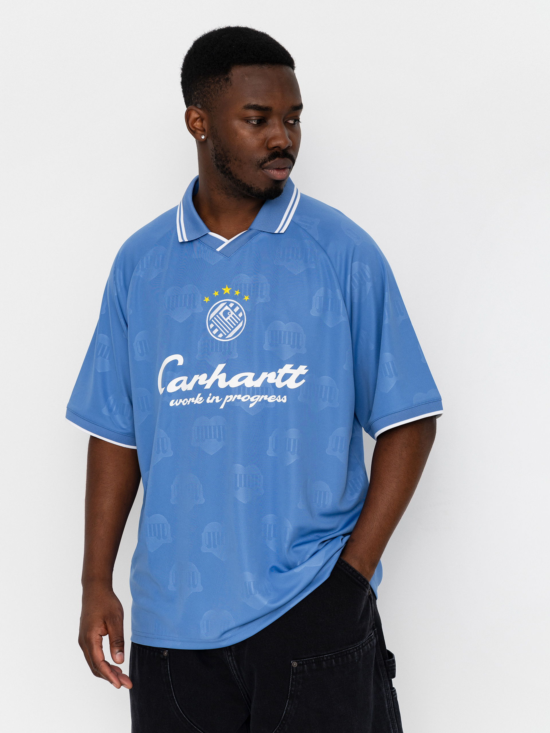 Carhartt WIP Terrace Football T-Shirt (heart train jacquard curacao)
