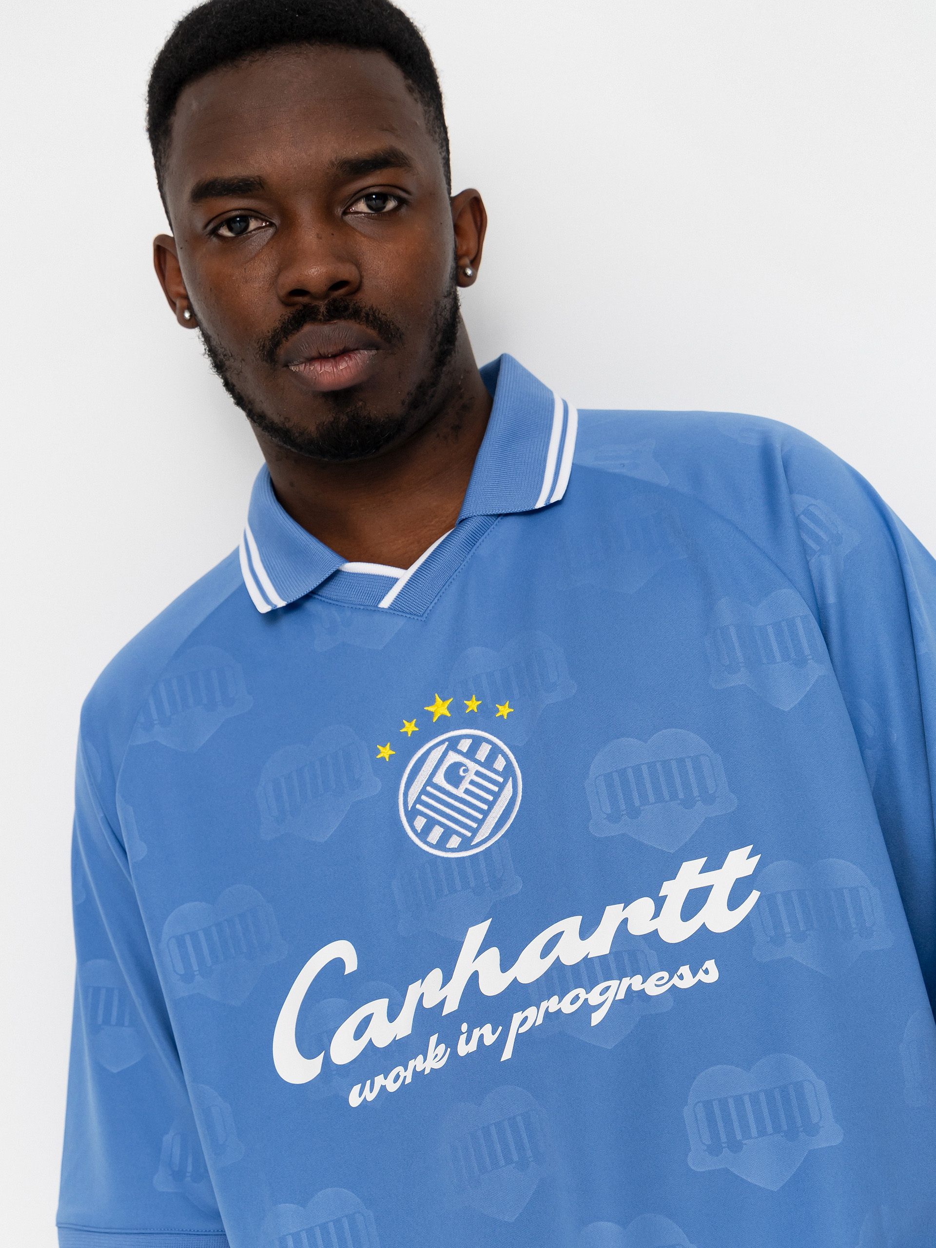 Carhartt WIP Terrace Football T-Shirt (heart train jacquard curacao)