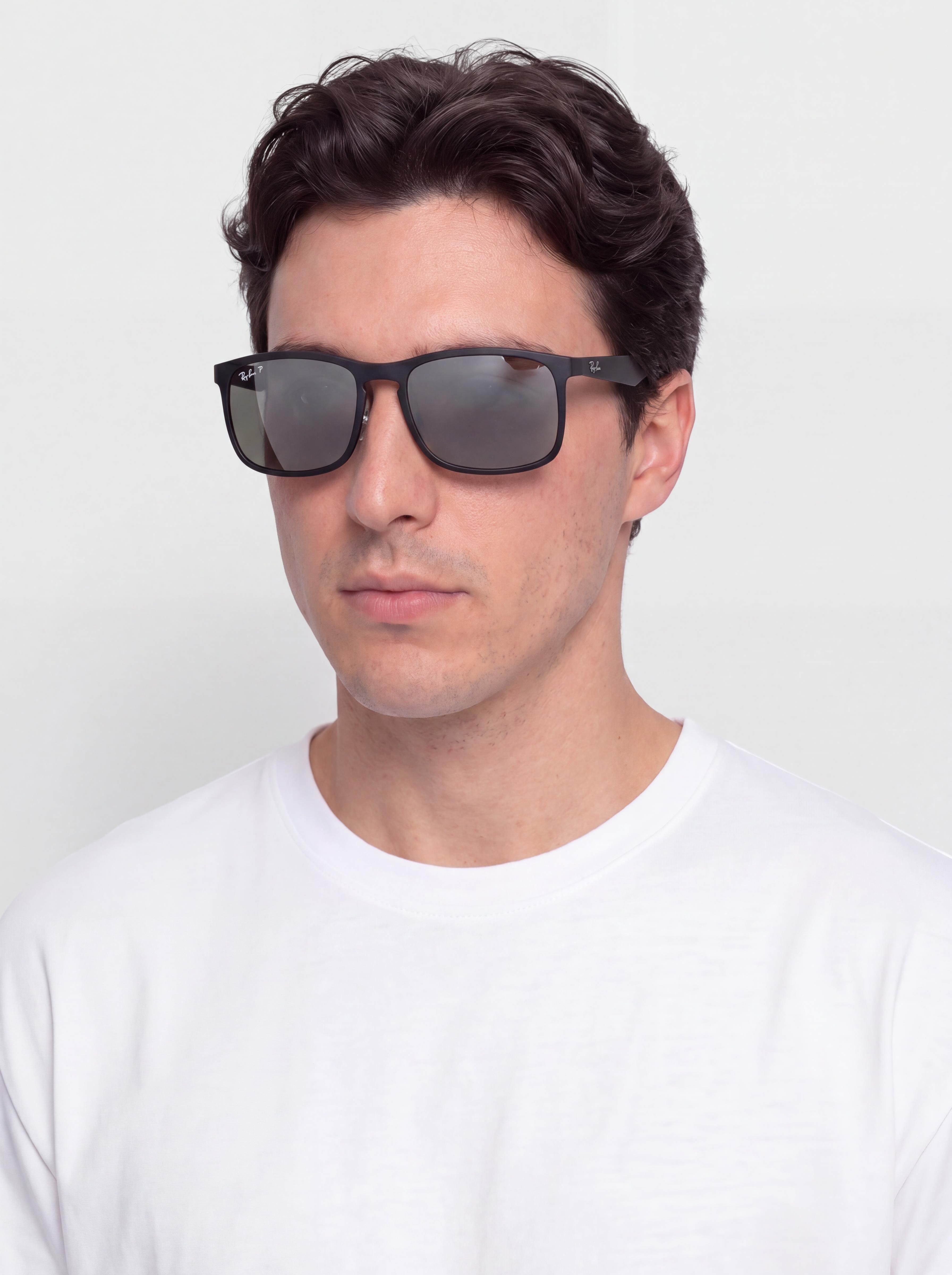 Ray-Ban Rb4264 Polarized Sonnenbrille (matowy czarny/silver polarized)