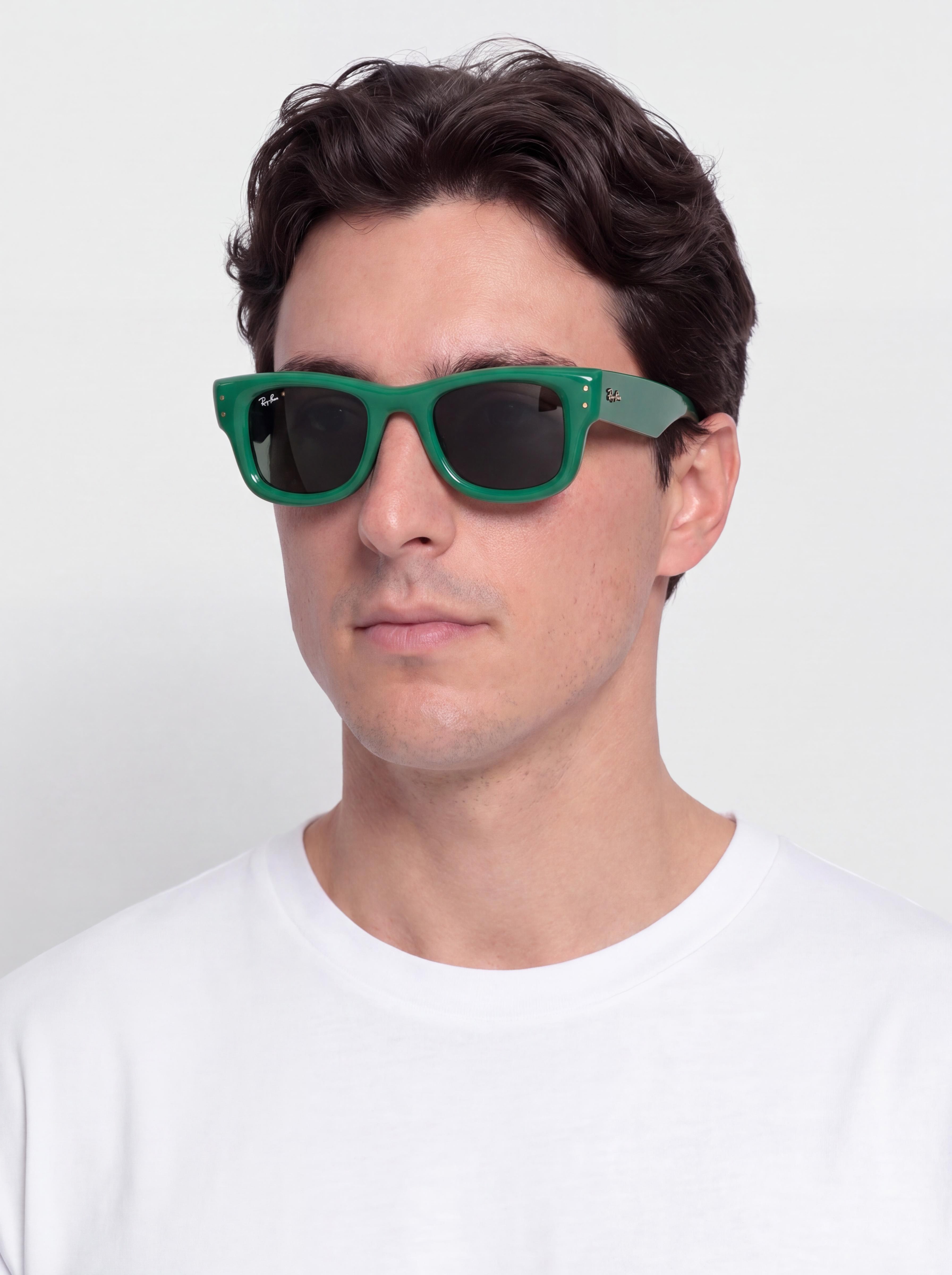Ray-Ban Wayfarer Puffer Sunglasses (polerowany zielony/ultra czarny)