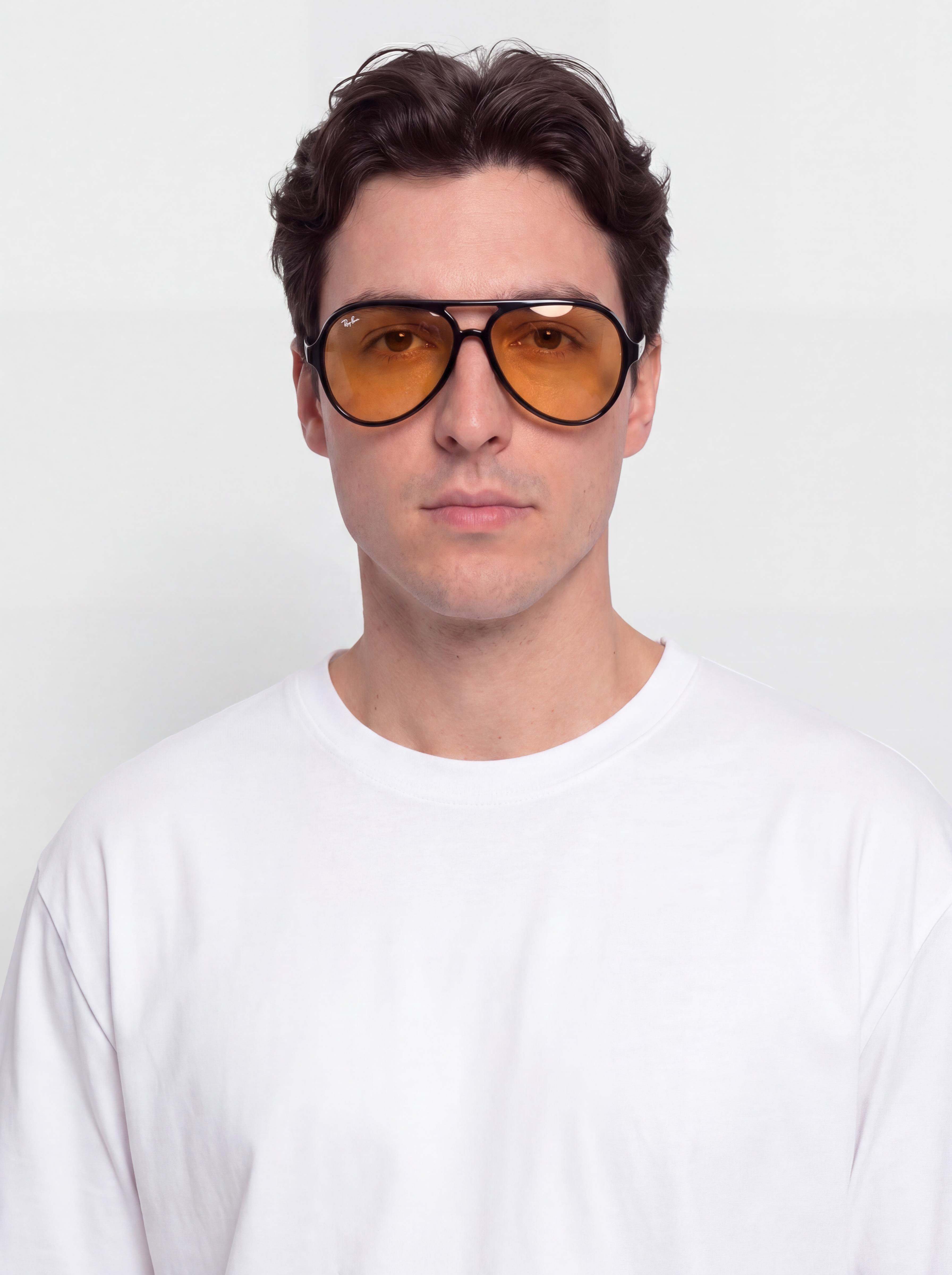 Ray-Ban Cats 5000 Classic Summer Capsule Sunglasses (polerowany czarny/pomarańczowy)