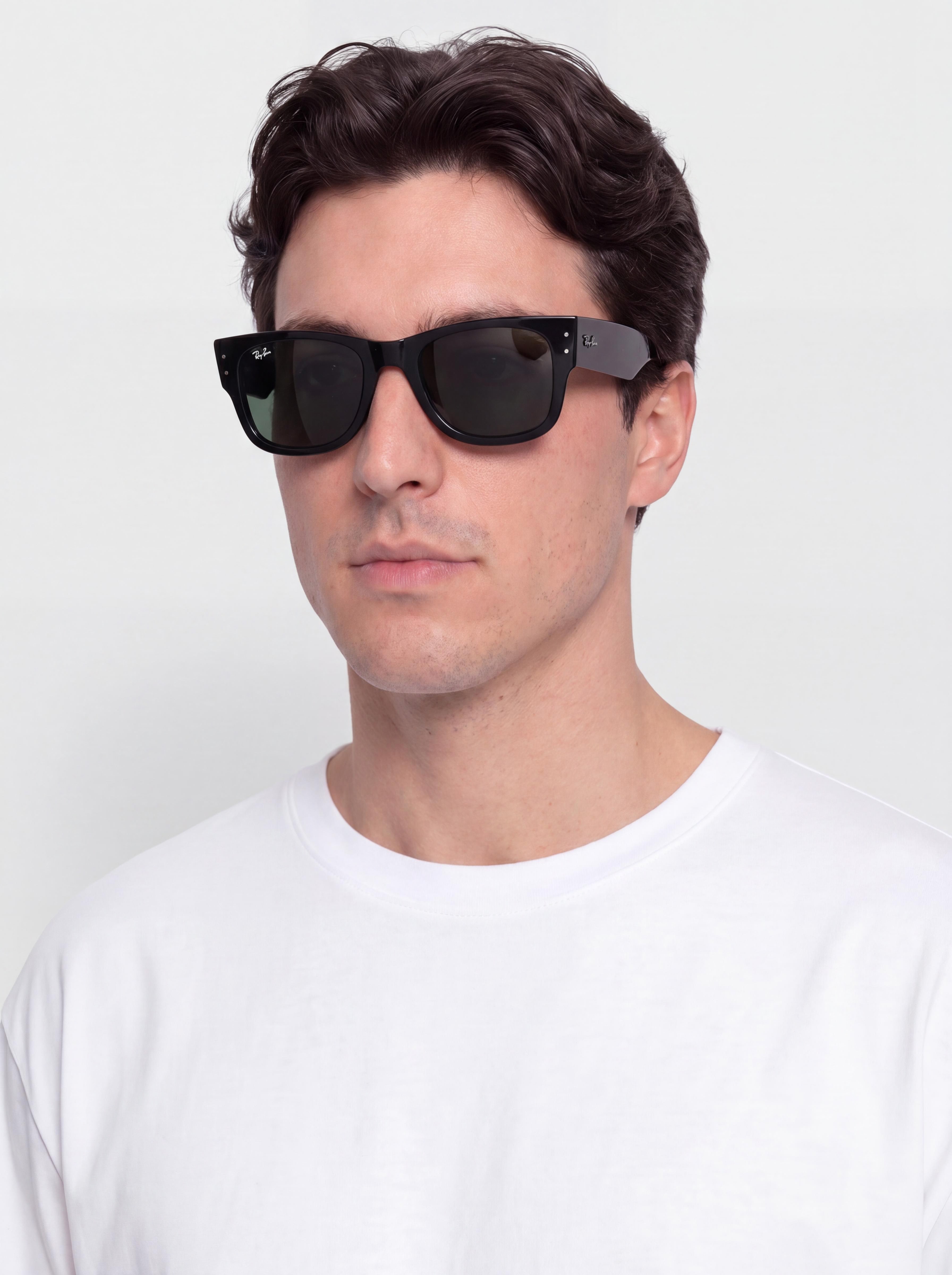 Ray-Ban Mega Wayfarer Sonnenbrille (polerowany czarny/zielony)