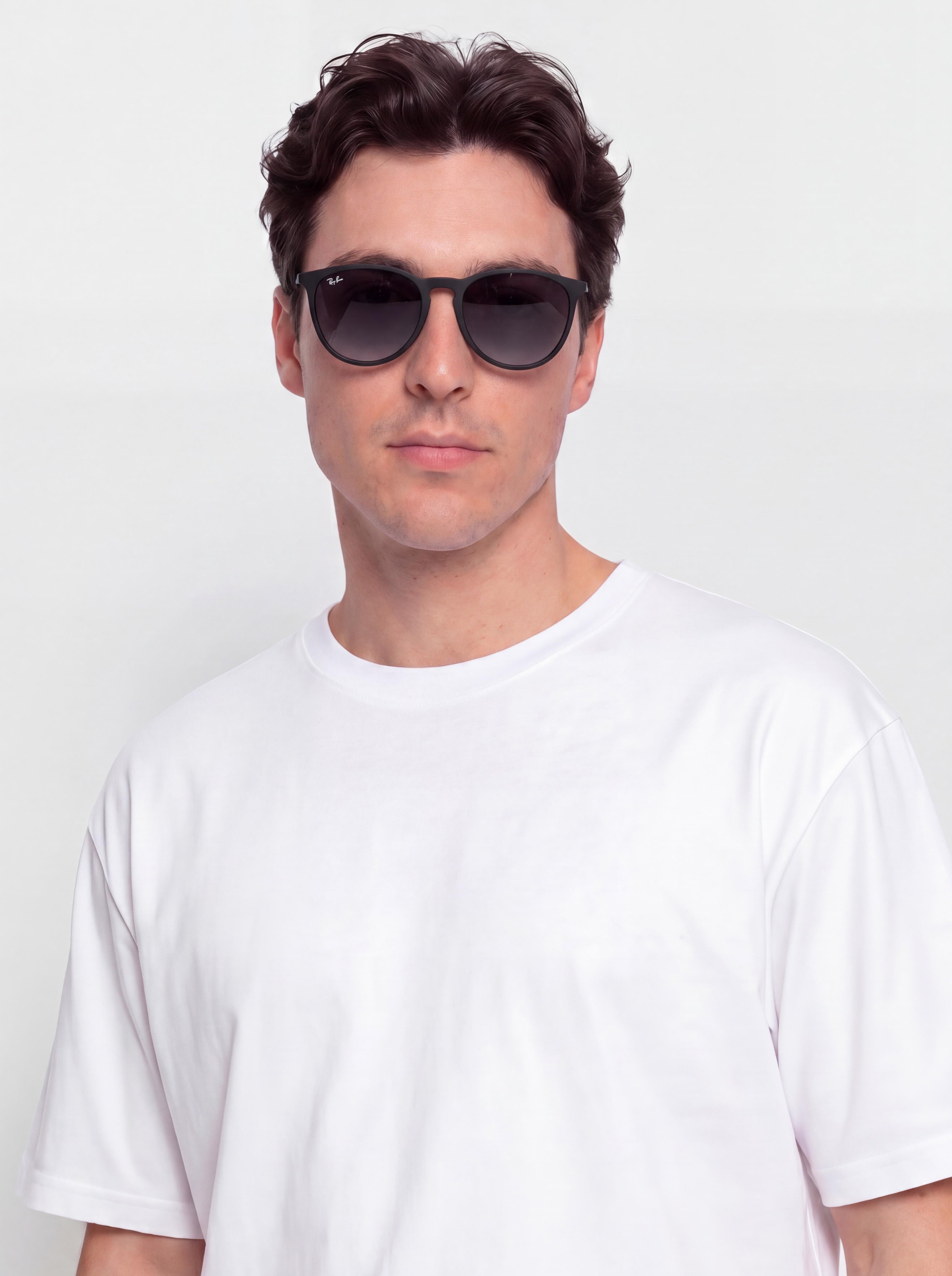 Ray-Ban Sunglasses Erika Classic (matowy guma czarny/szary gradalny)