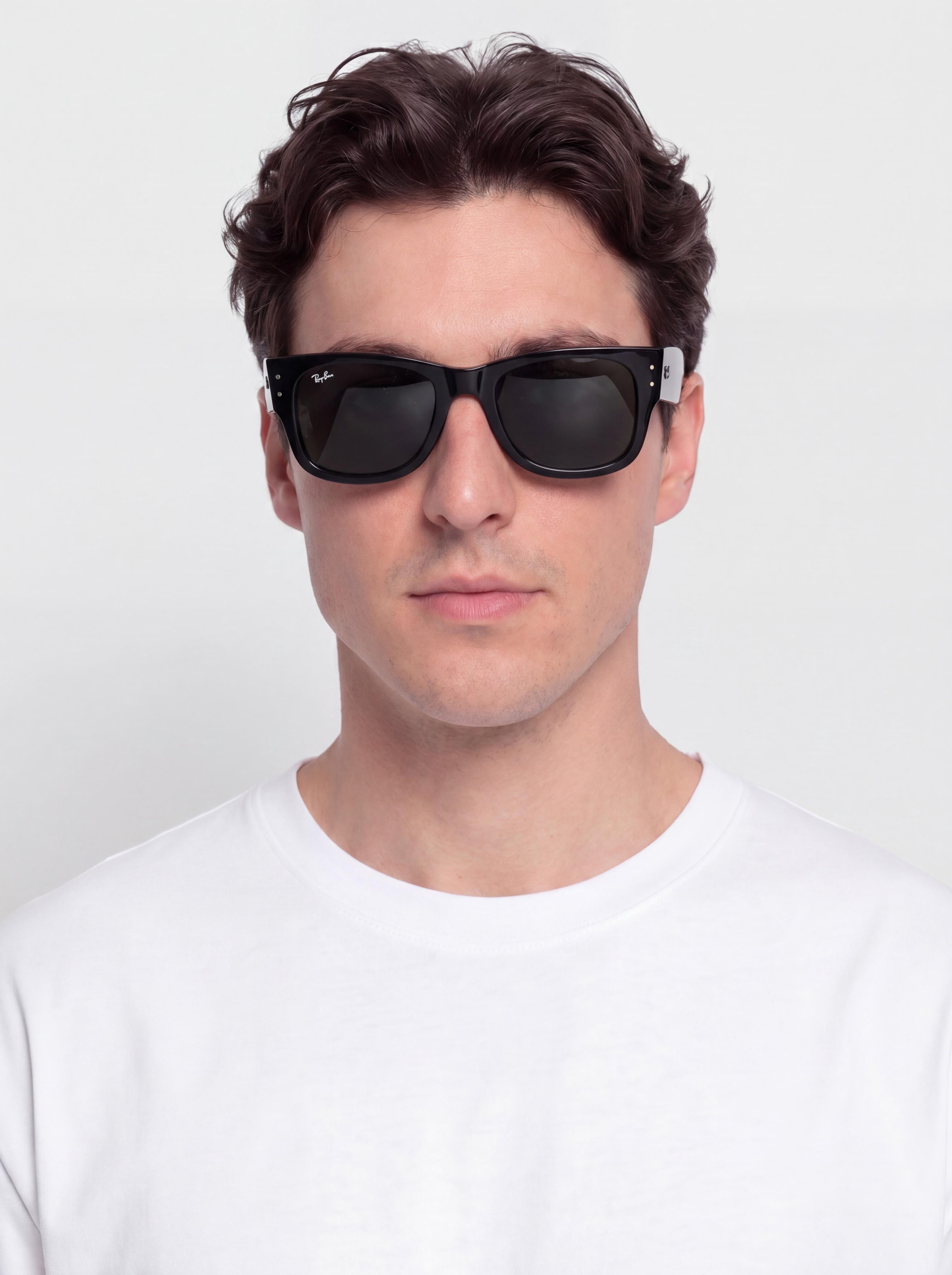 Ray-Ban Mega Wayfarer Sunglasses (polerowany czarny/zielony)