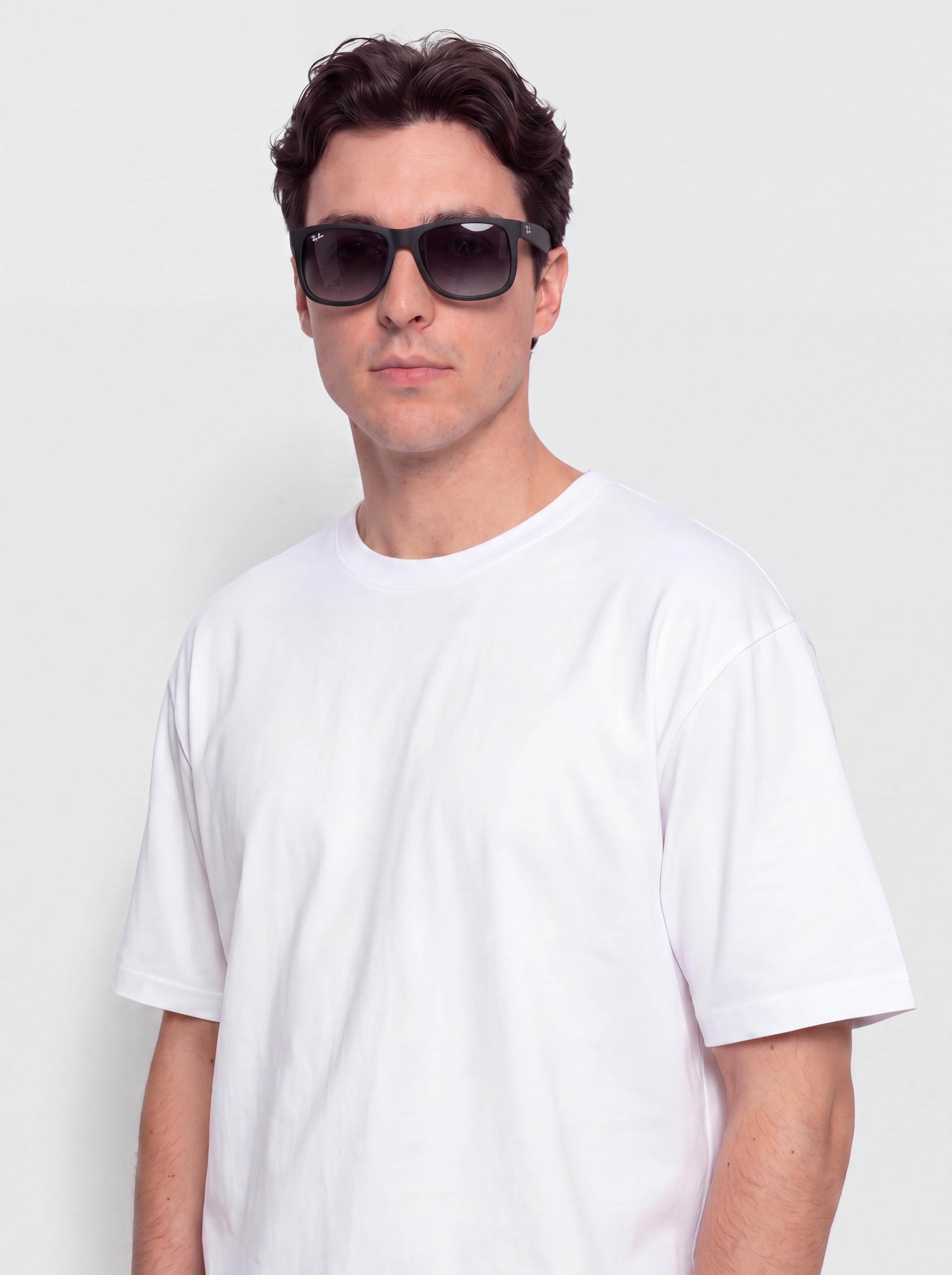 Ray-Ban Sonnenbrille Justin Classic (matowy guma czarny/ciemnoszary)