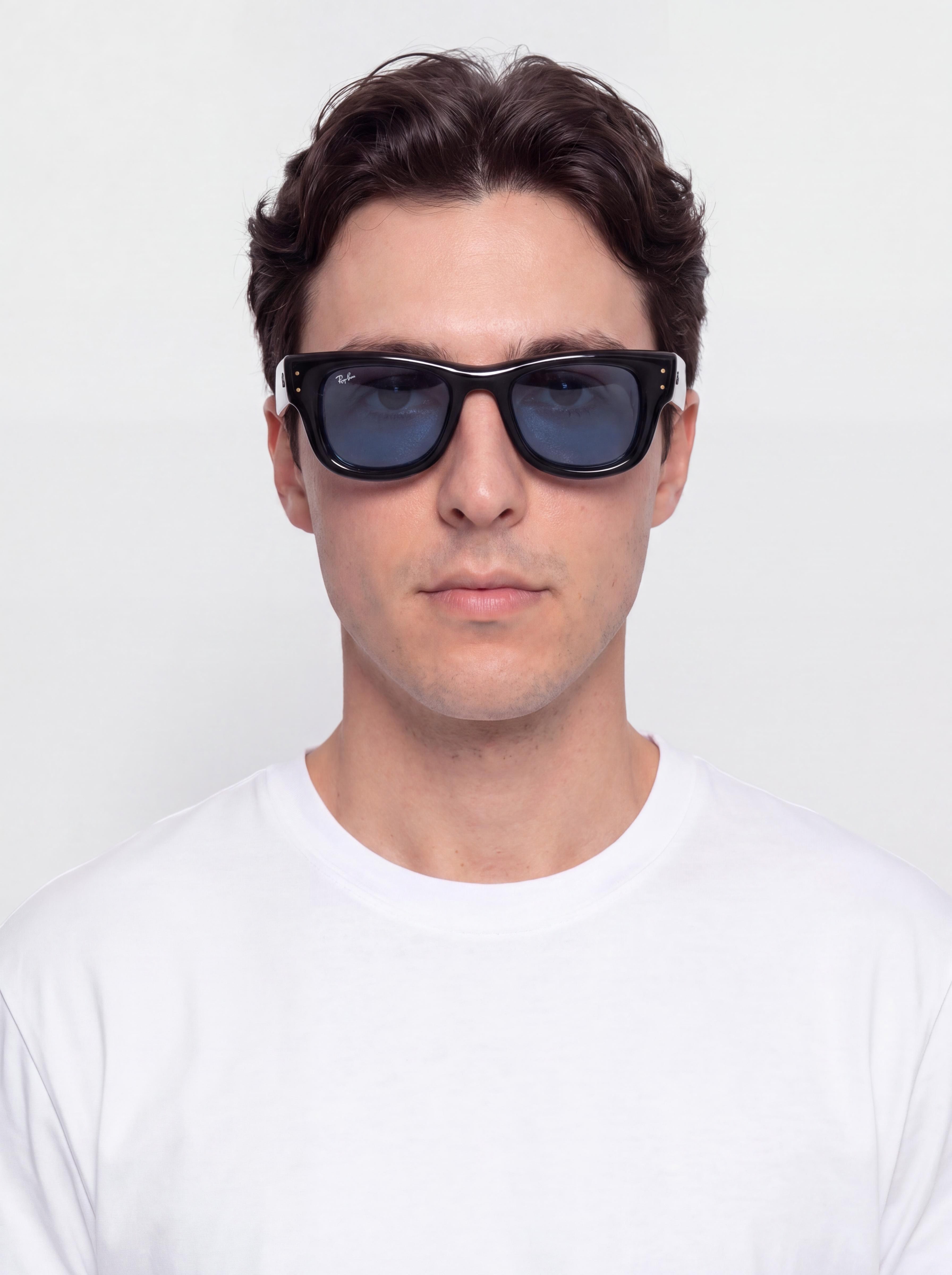 Ray-Ban Wayfarer Puffer Sonnenbrille (polerowany czarny/ciemnoniebieski)