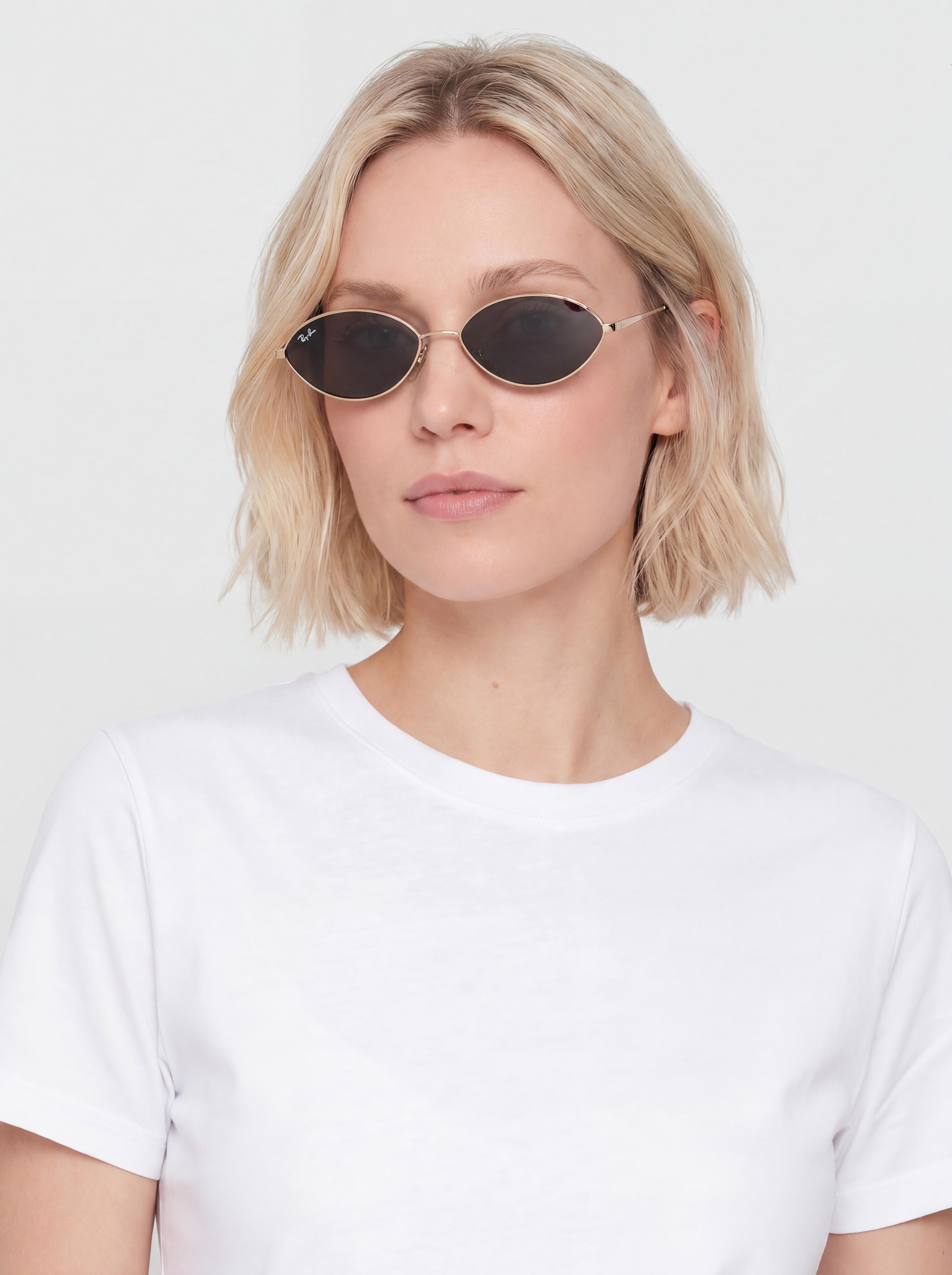 Ray-Ban Kai Sonnenbrille (polerowany jasne złoto/ciemnoszary)