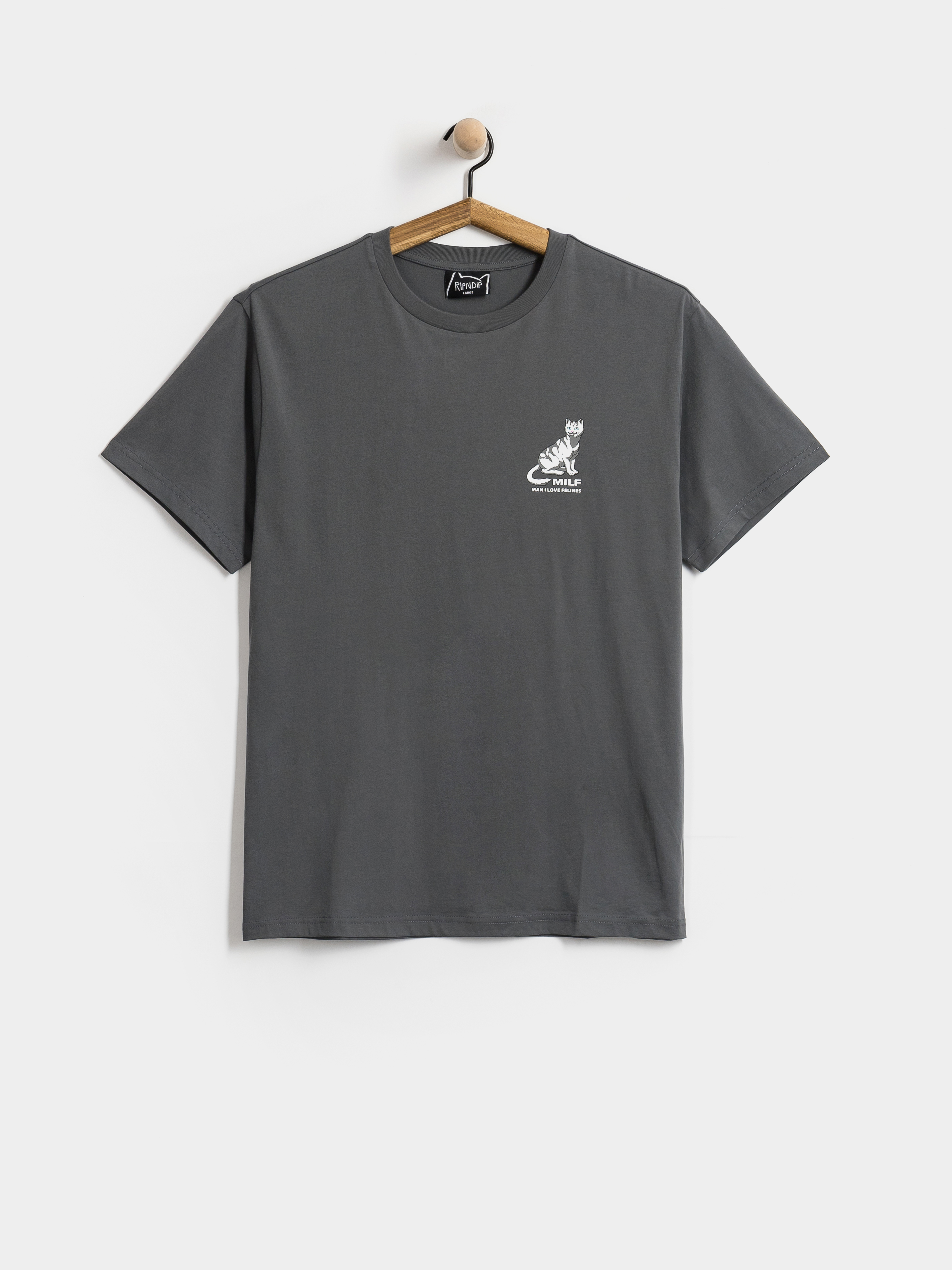 RipNDip T-Shirt Man I Love Felines (charcoal)