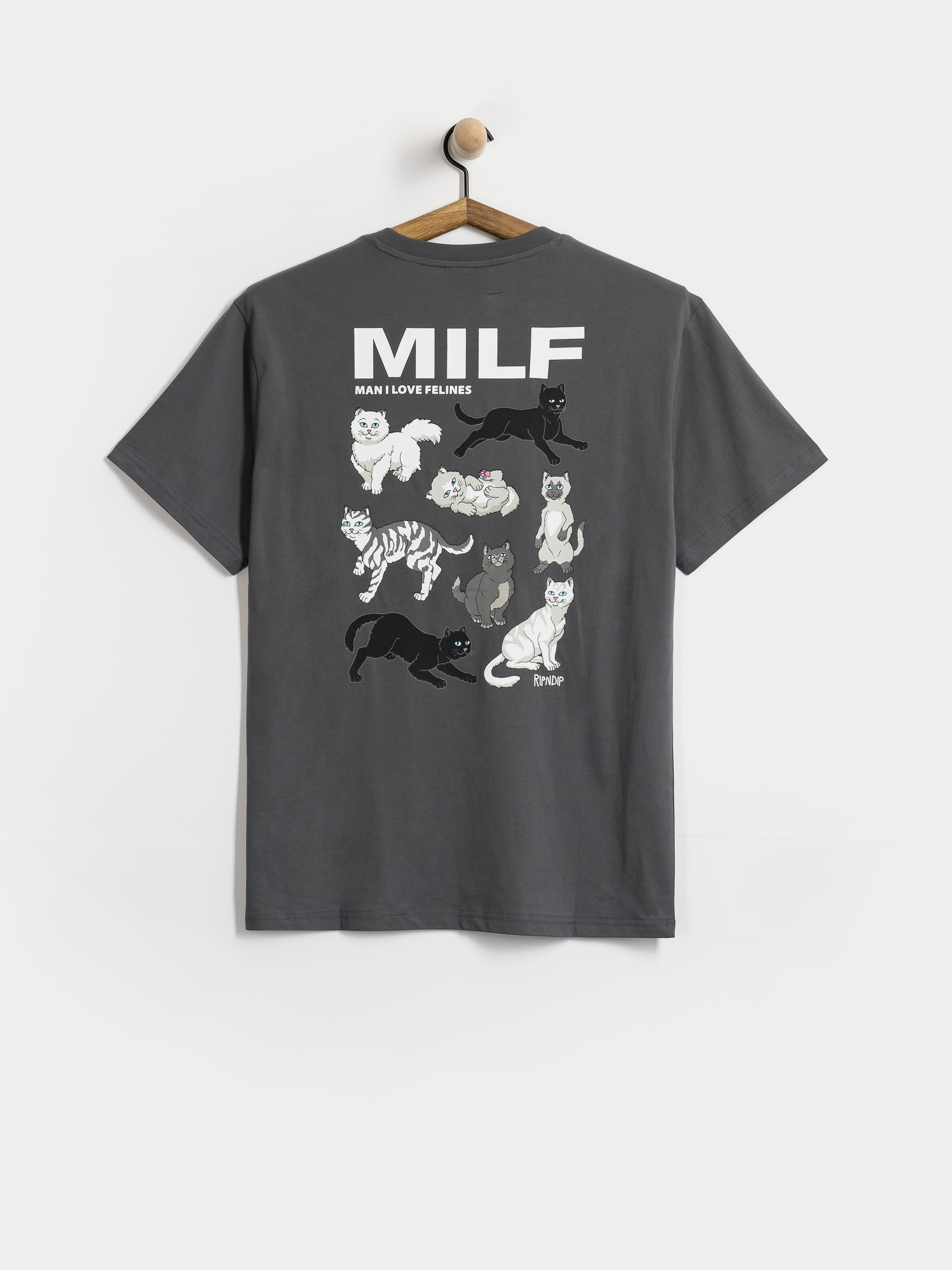RipNDip T-Shirt Man I Love Felines (charcoal)