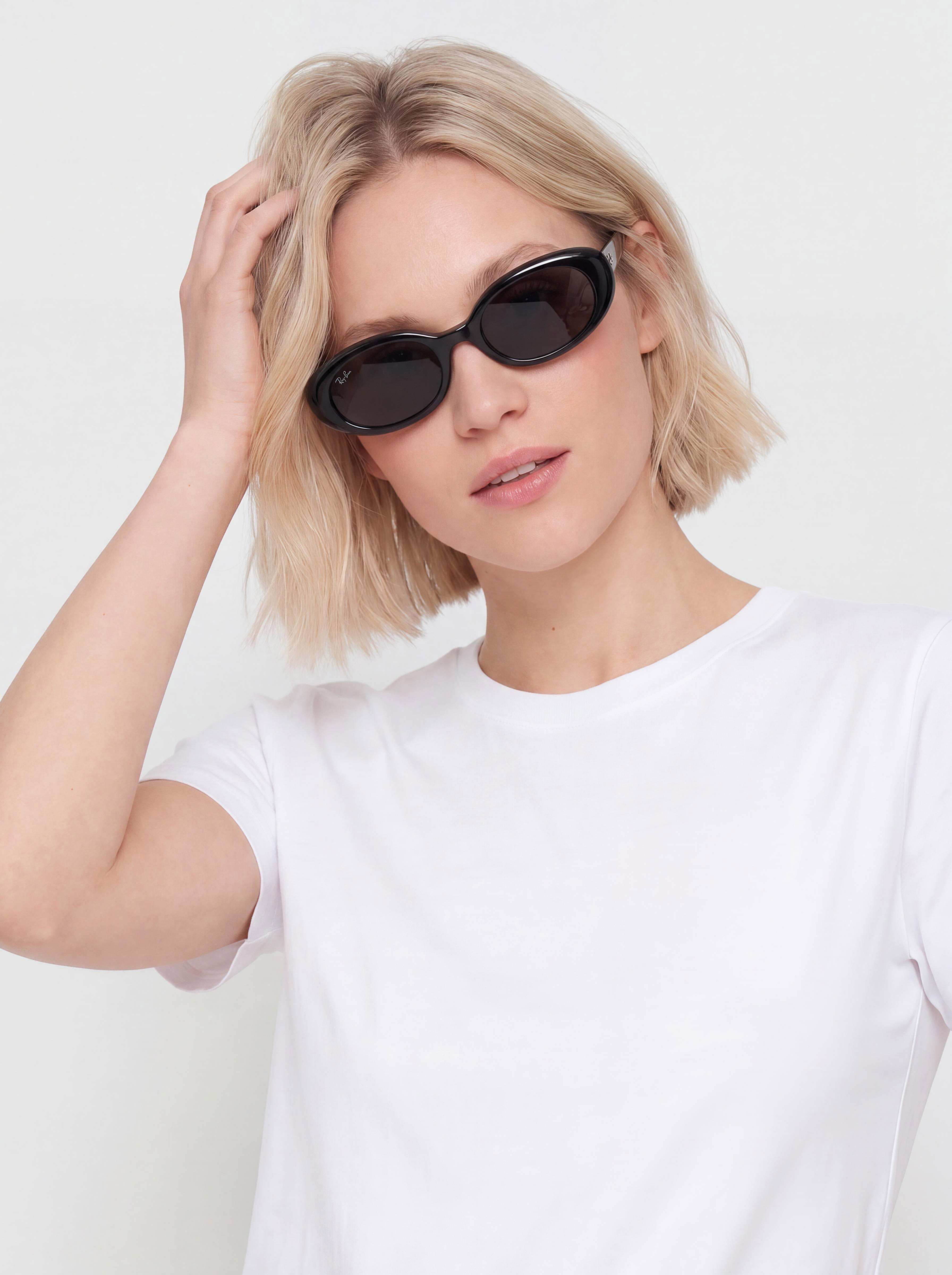 Ray-Ban Rb4441D Sunglasses (polerowany czarny/ciemnoszary)