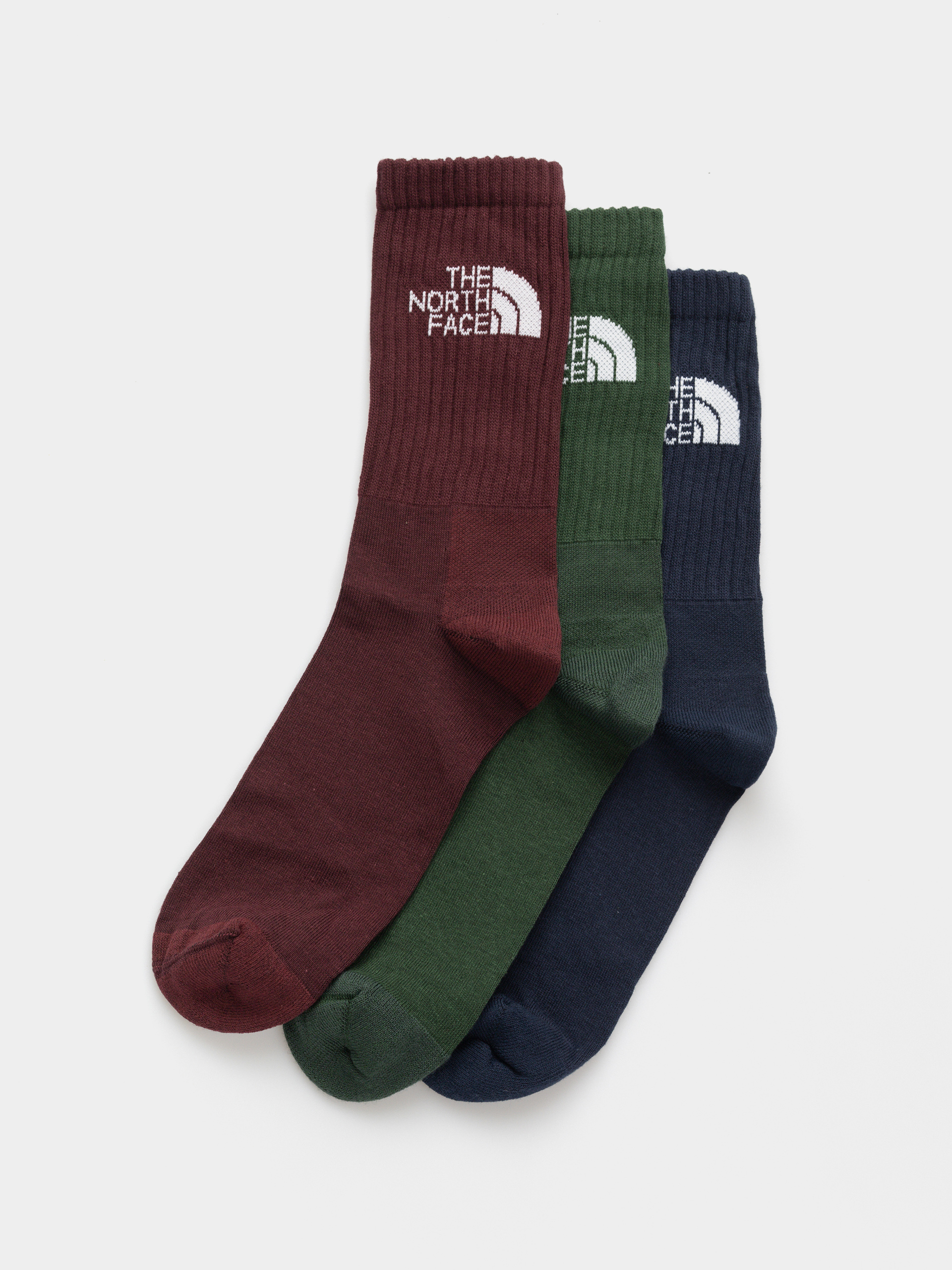 The North Face Everyday Standard Crew 3P Socken (bottle green/deep burgu)