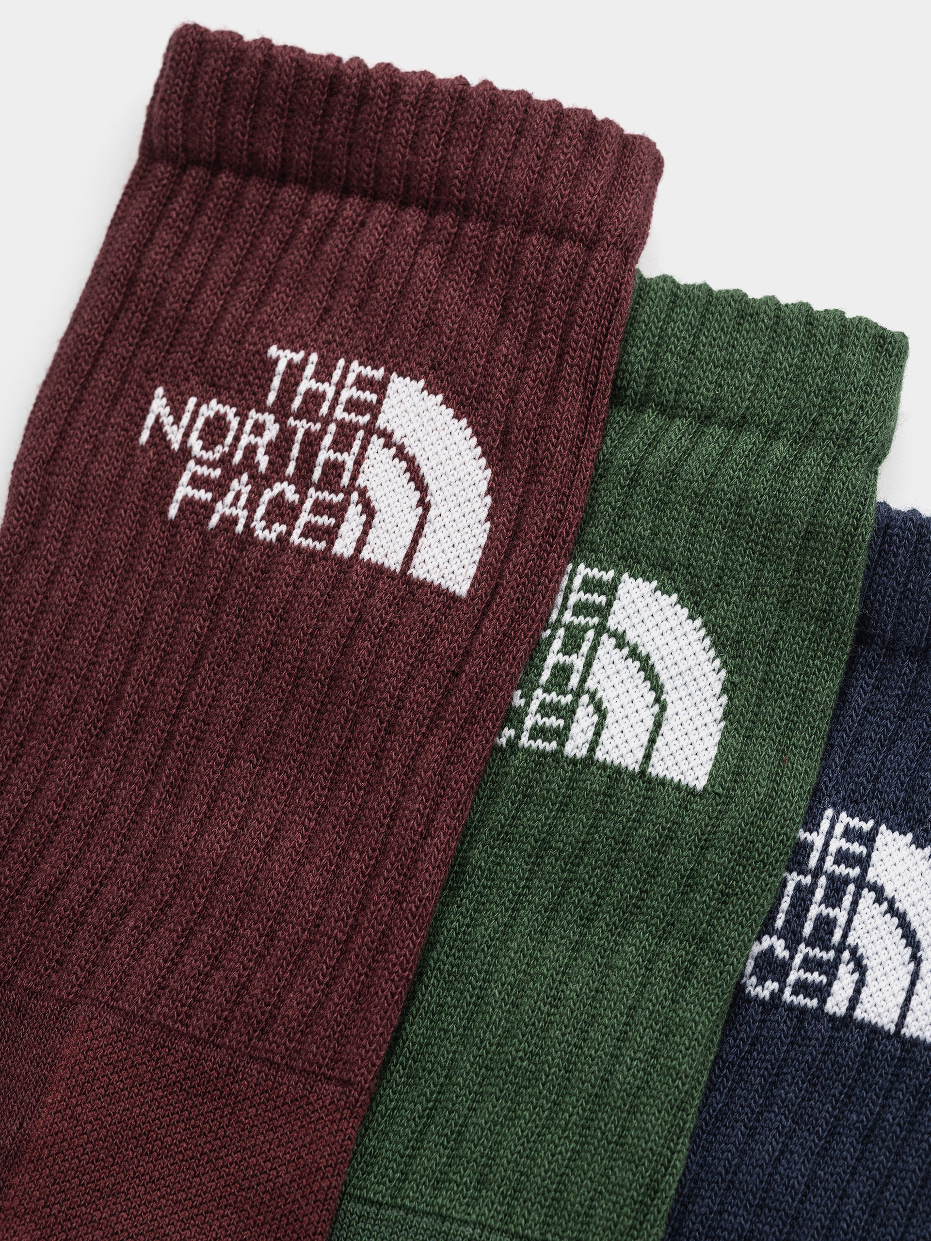 The North Face Everyday Standard Crew 3P Socken (bottle green/deep burgu)