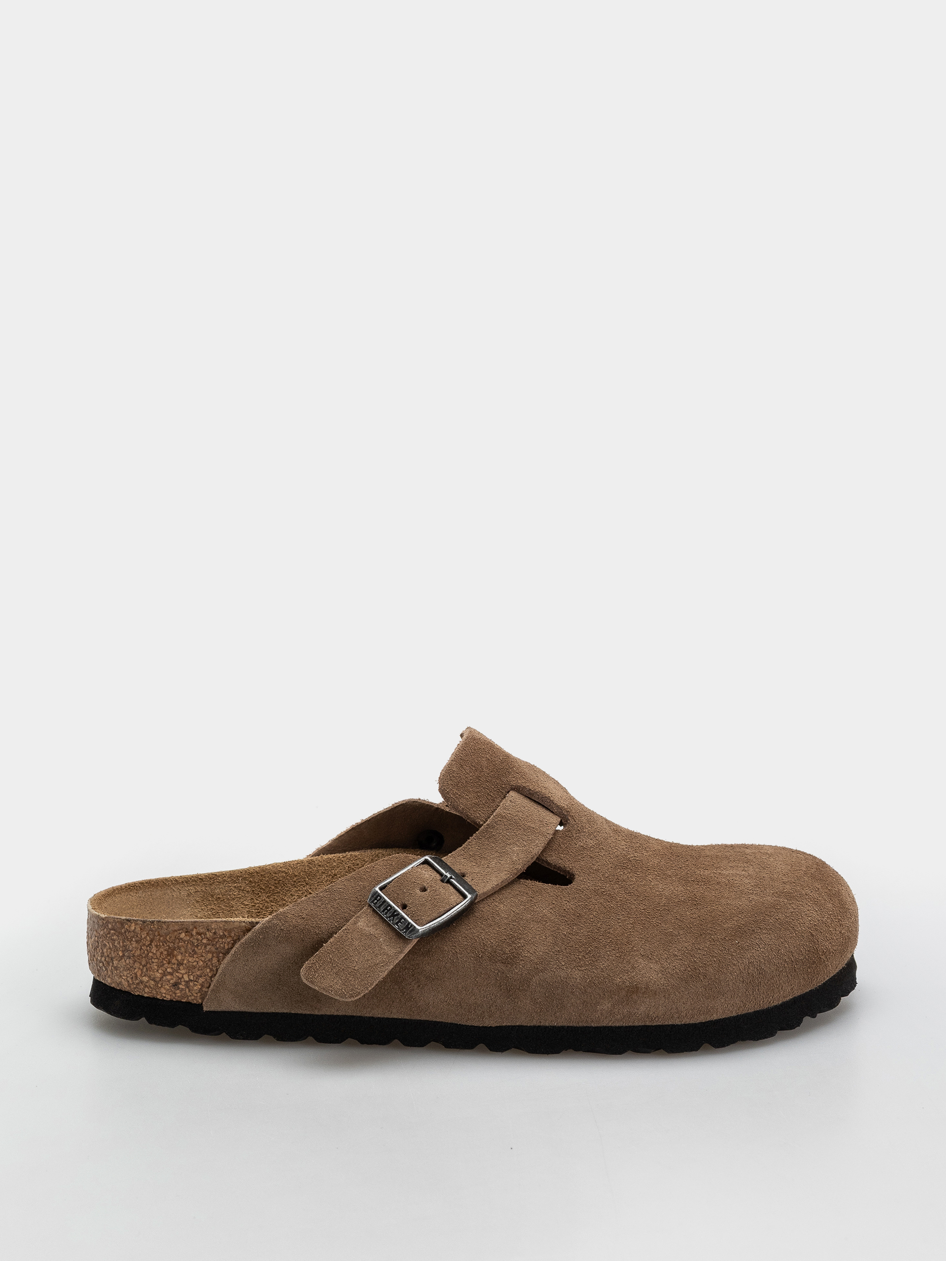 Birkenstock Boston Suede Leather Narrow Flip Flops (dark tea)