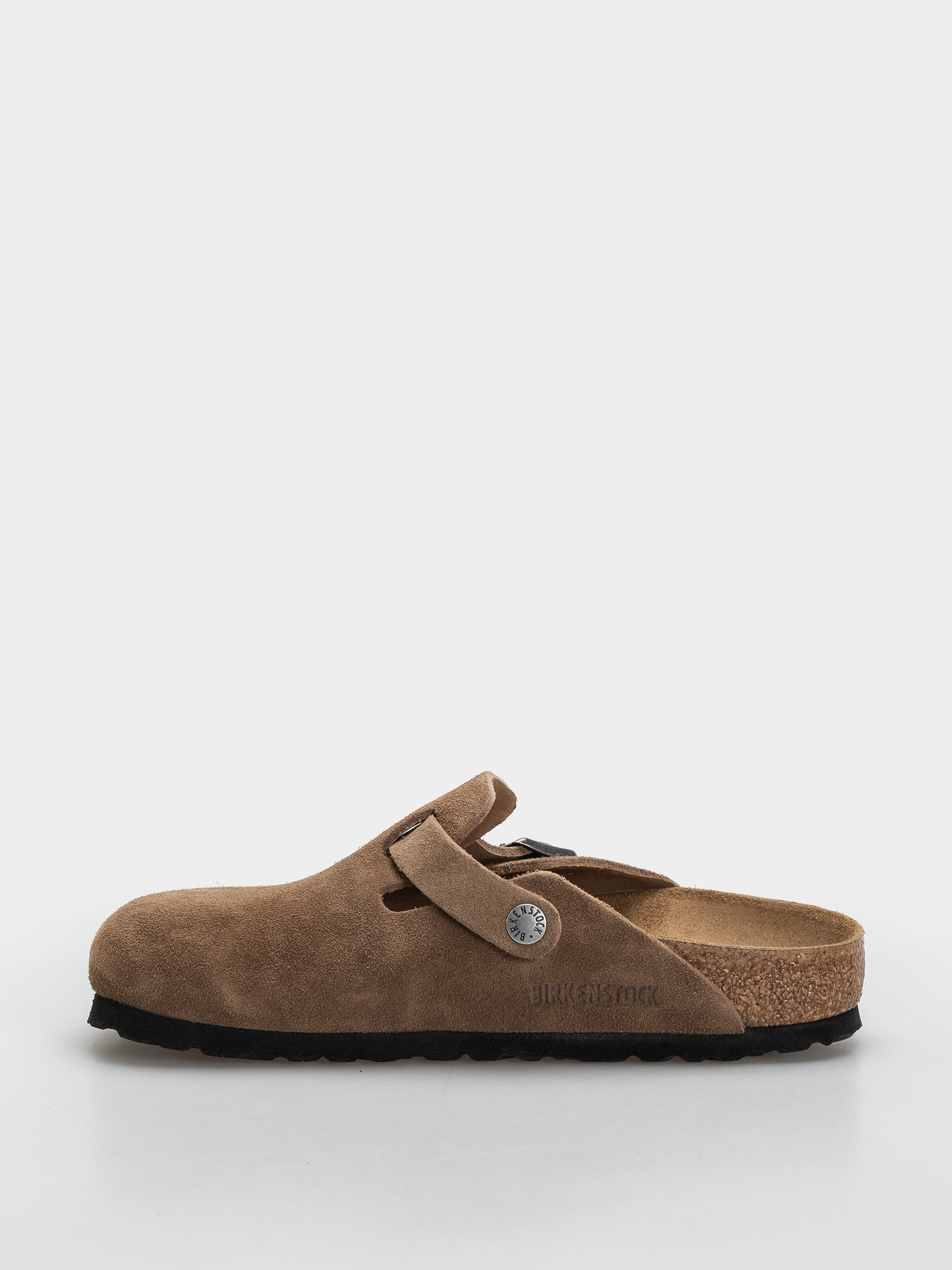 Birkenstock Boston Suede Leather Narrow Flip-flops (dark tea)