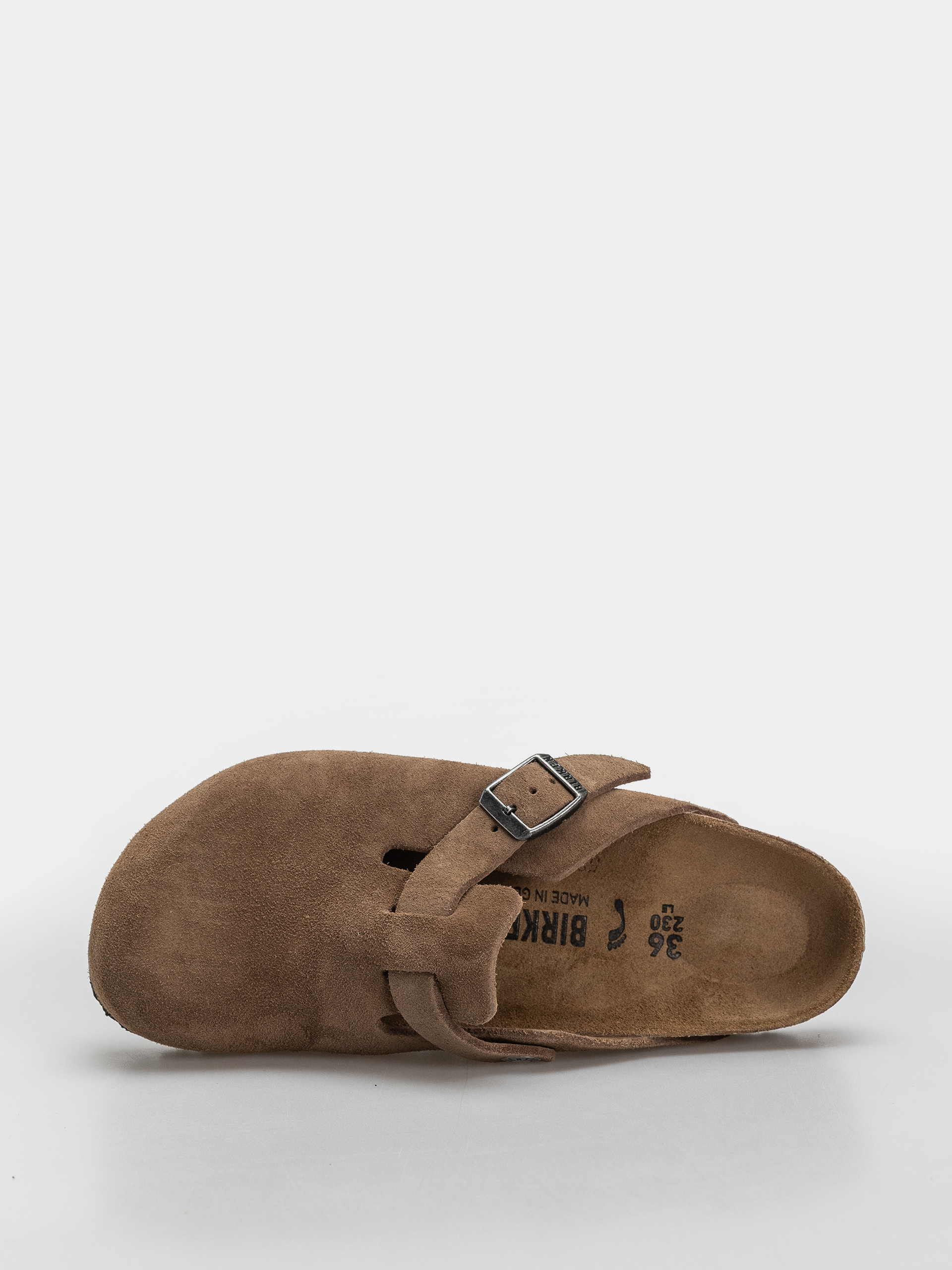 Birkenstock Boston Suede Leather Narrow Flip-flops (dark tea)