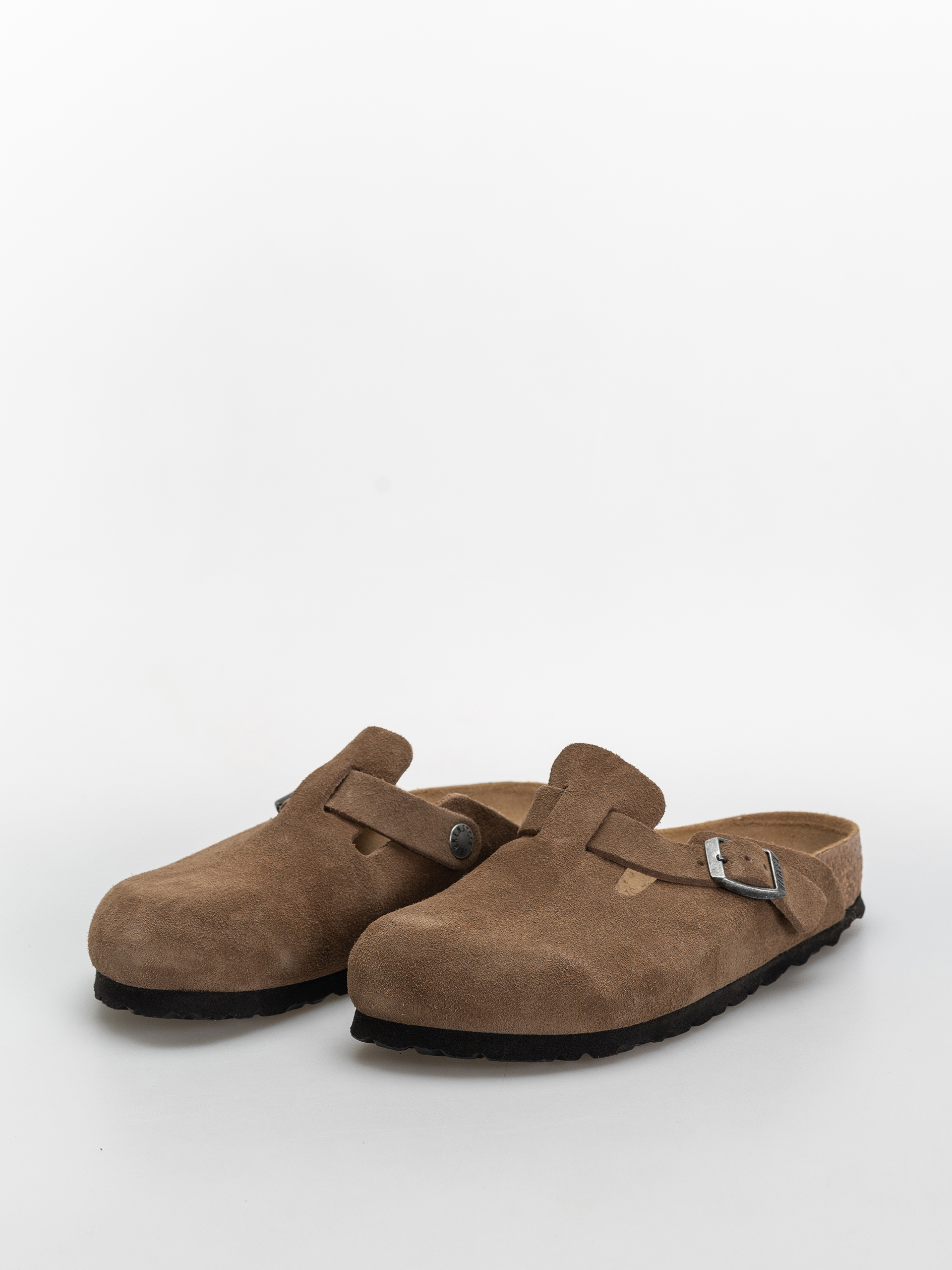 Birkenstock Boston Suede Leather Narrow Flip Flops (dark tea)