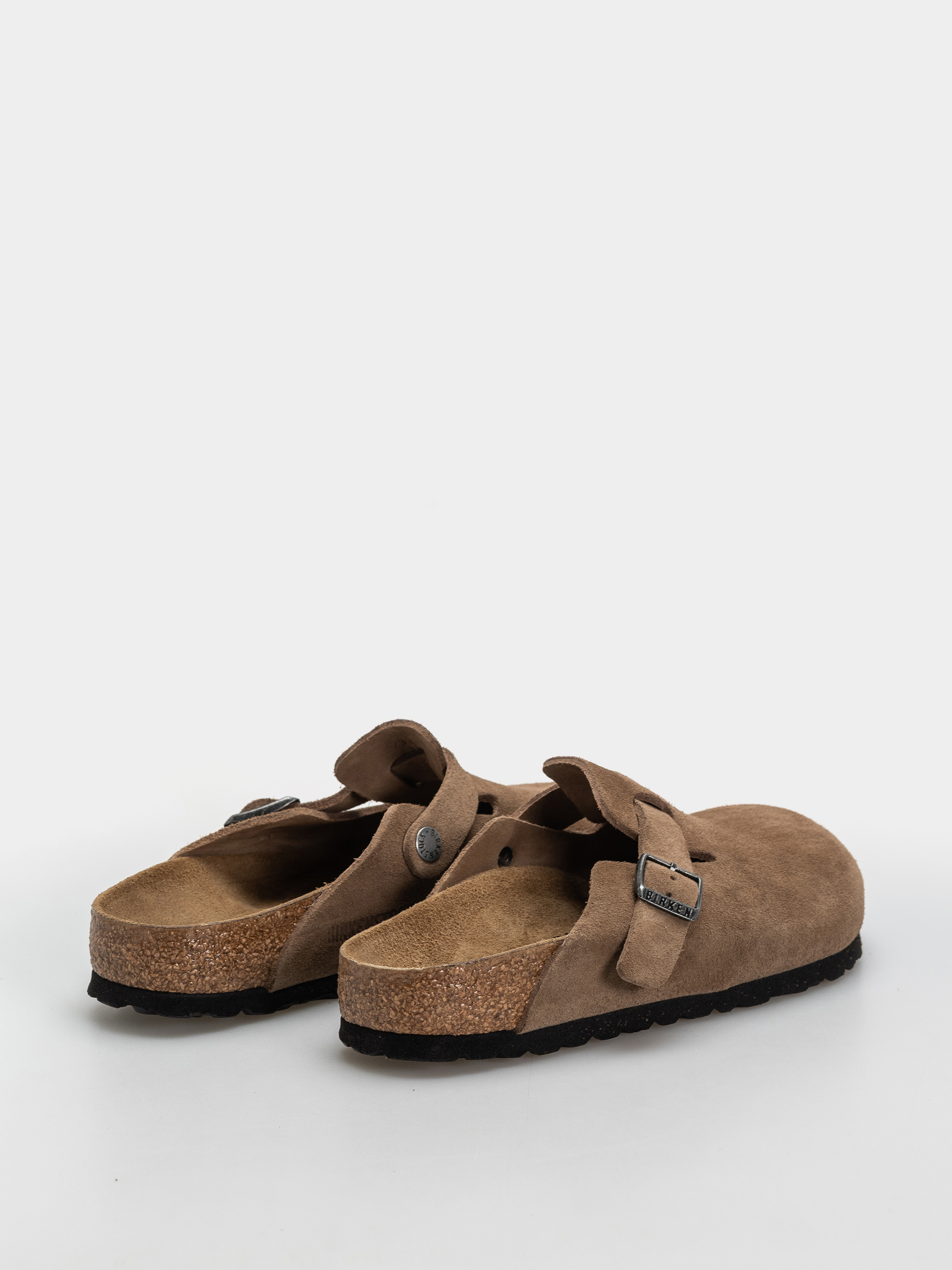 Birkenstock Boston Suede Leather Narrow Flip-flops (dark tea)