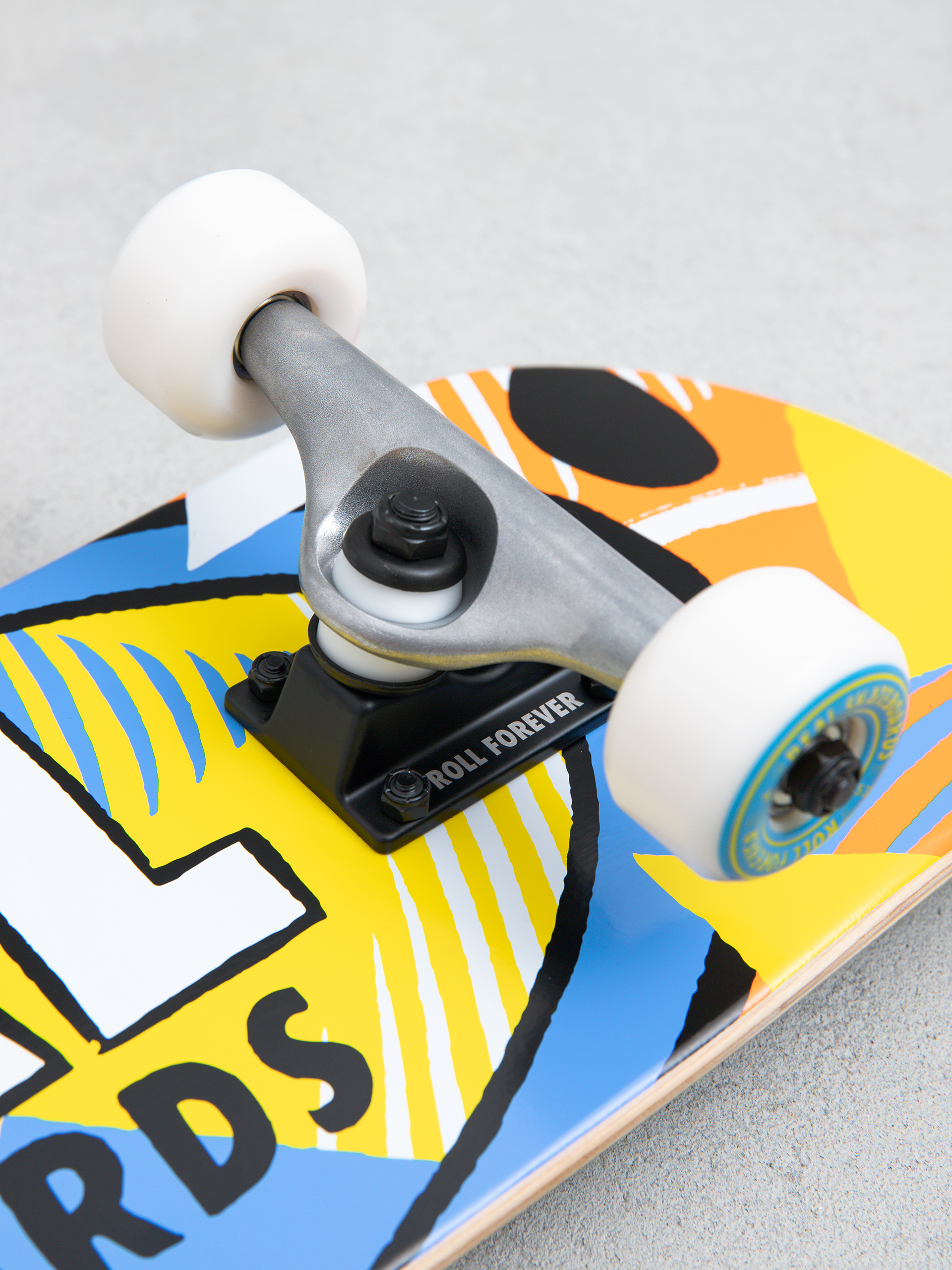 Real Hatched Skateboard (orange/blue/yellow)