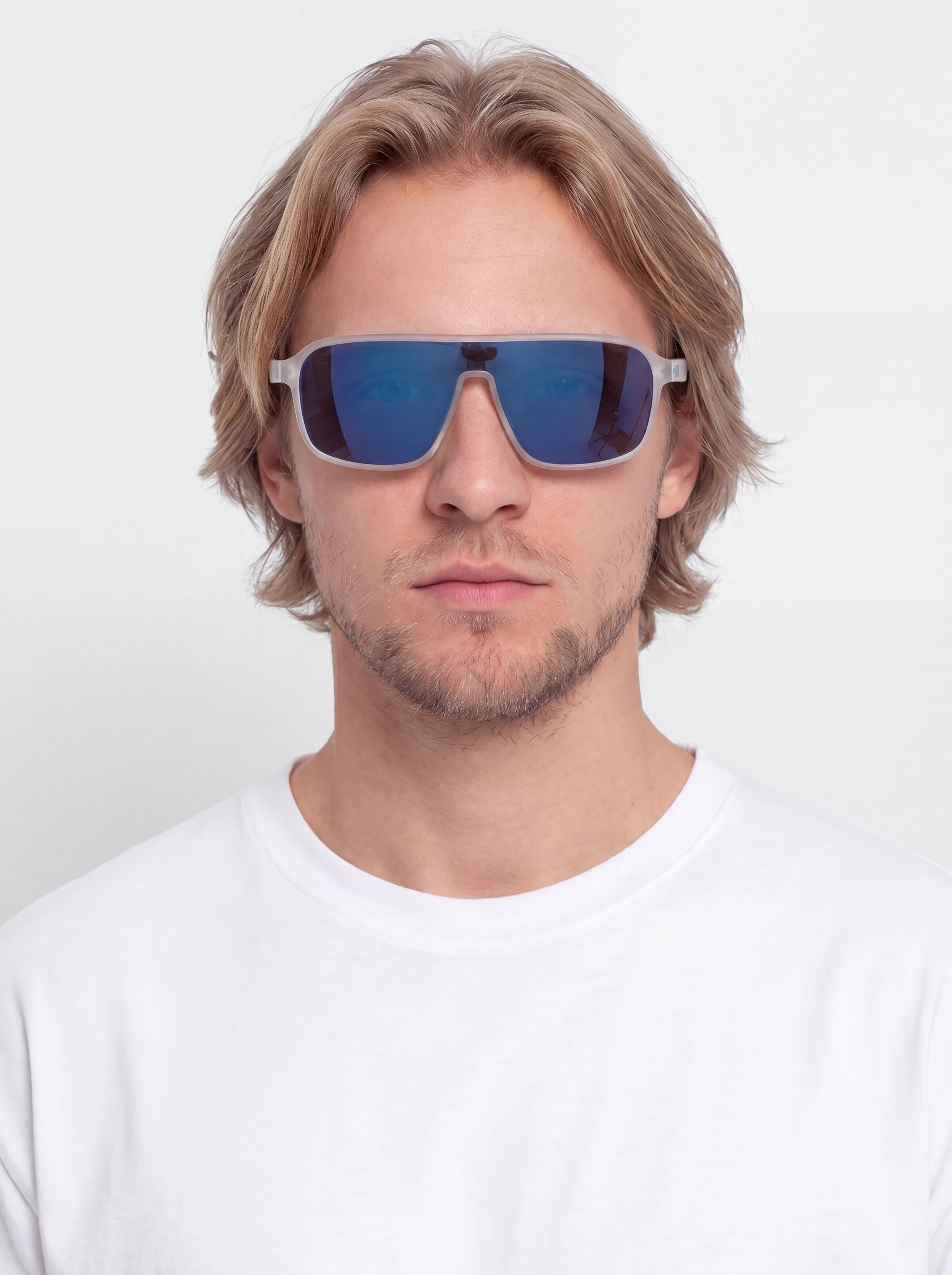 Nike Vintage Flyer Sonnenbrille (matte clear/blue mirror)