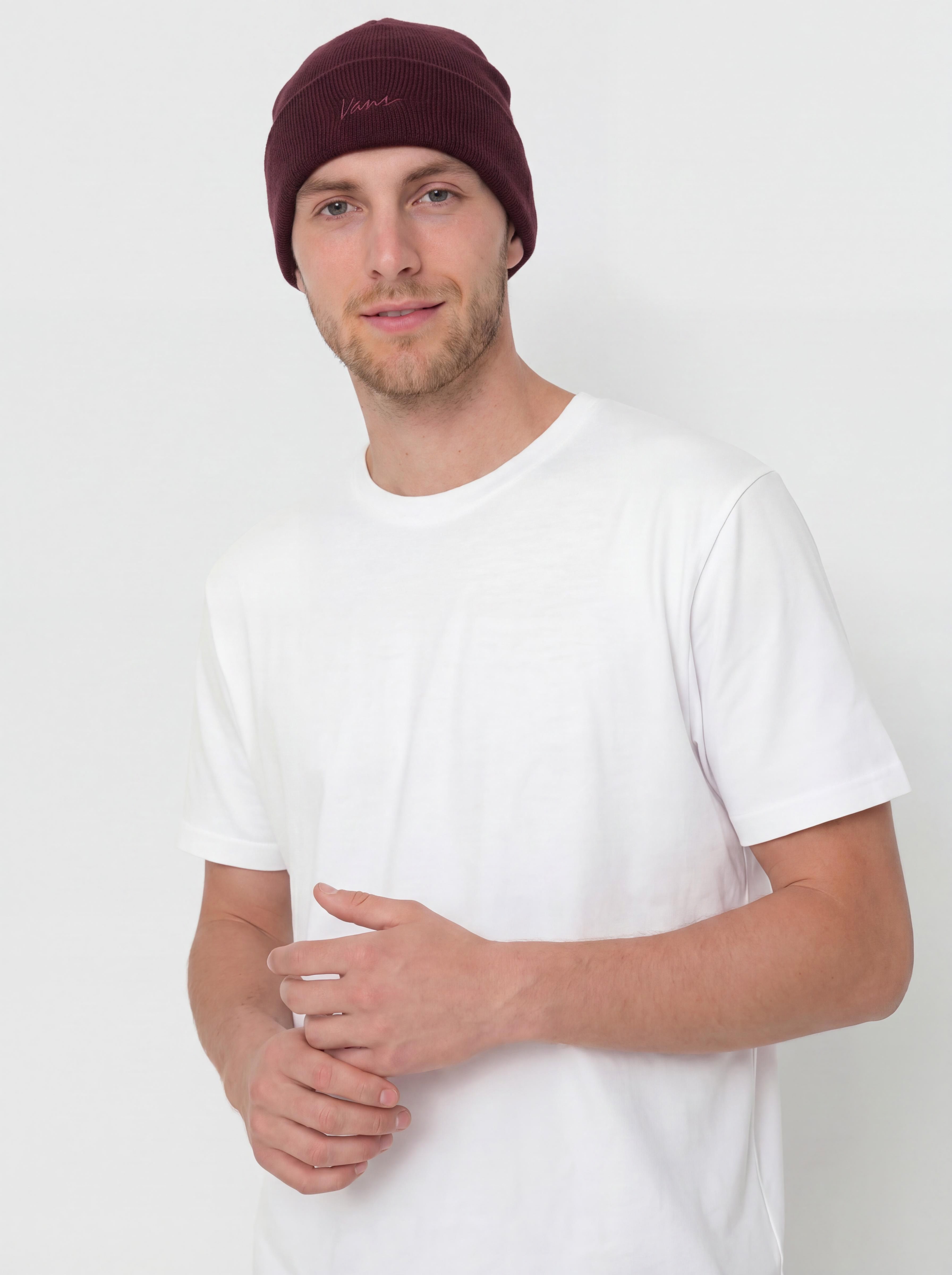 Vans Classic Script Tall Cuff Beanie (dark port)