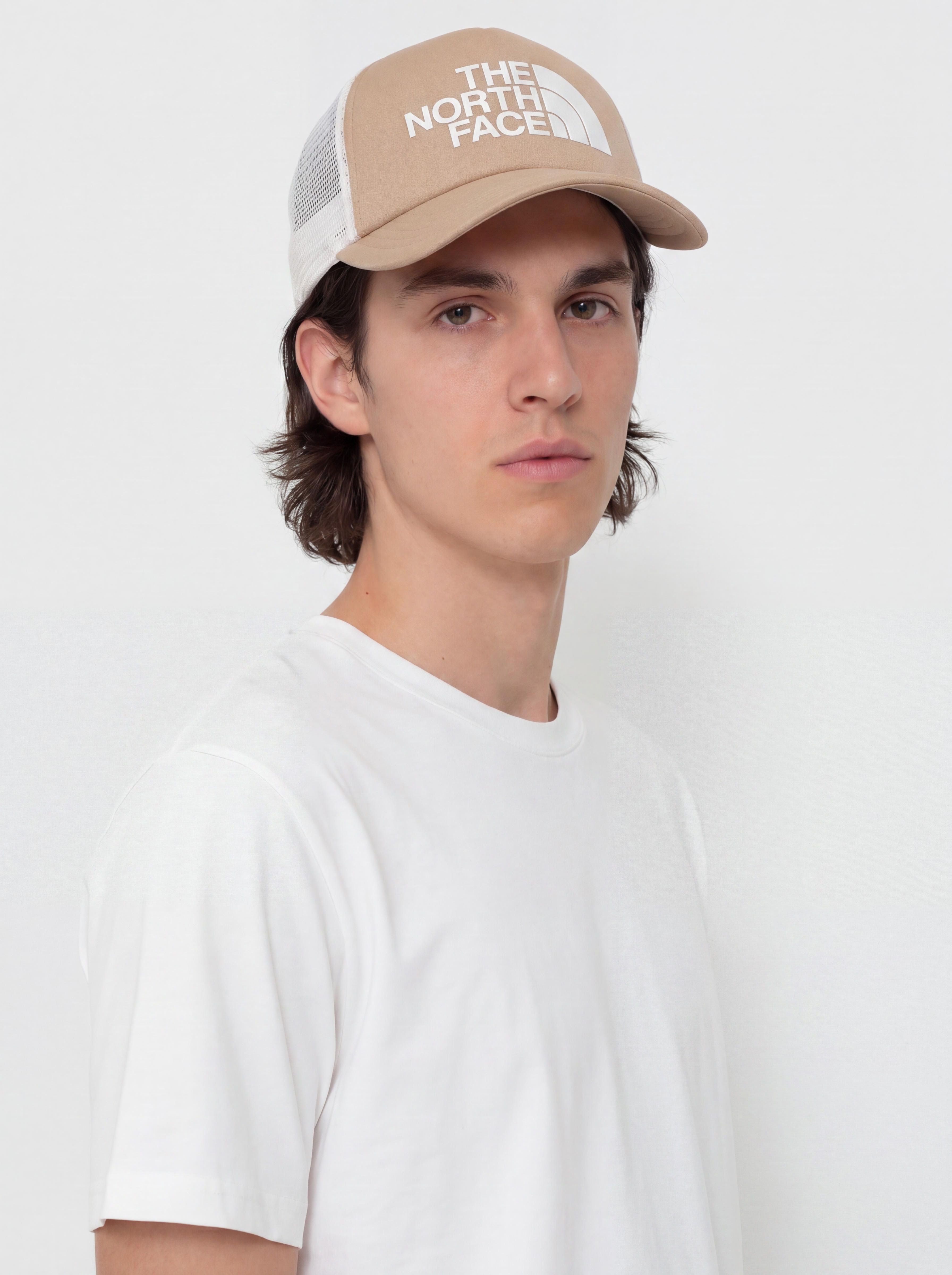 The North Face Tnf Logo Trucker Cap (khaki stone/tnf white)
