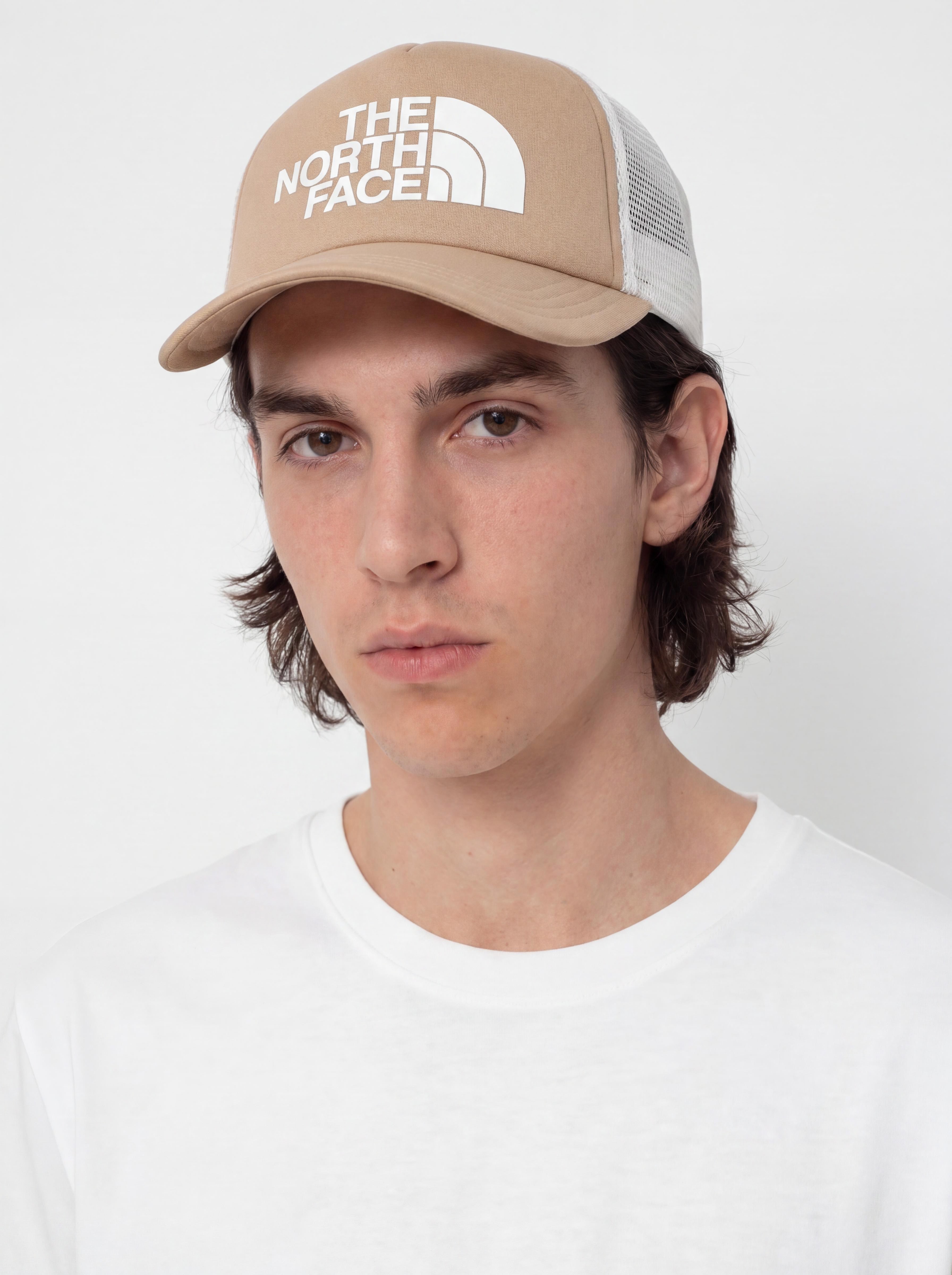 The North Face Tnf Logo Trucker Cap (khaki stone/tnf white)