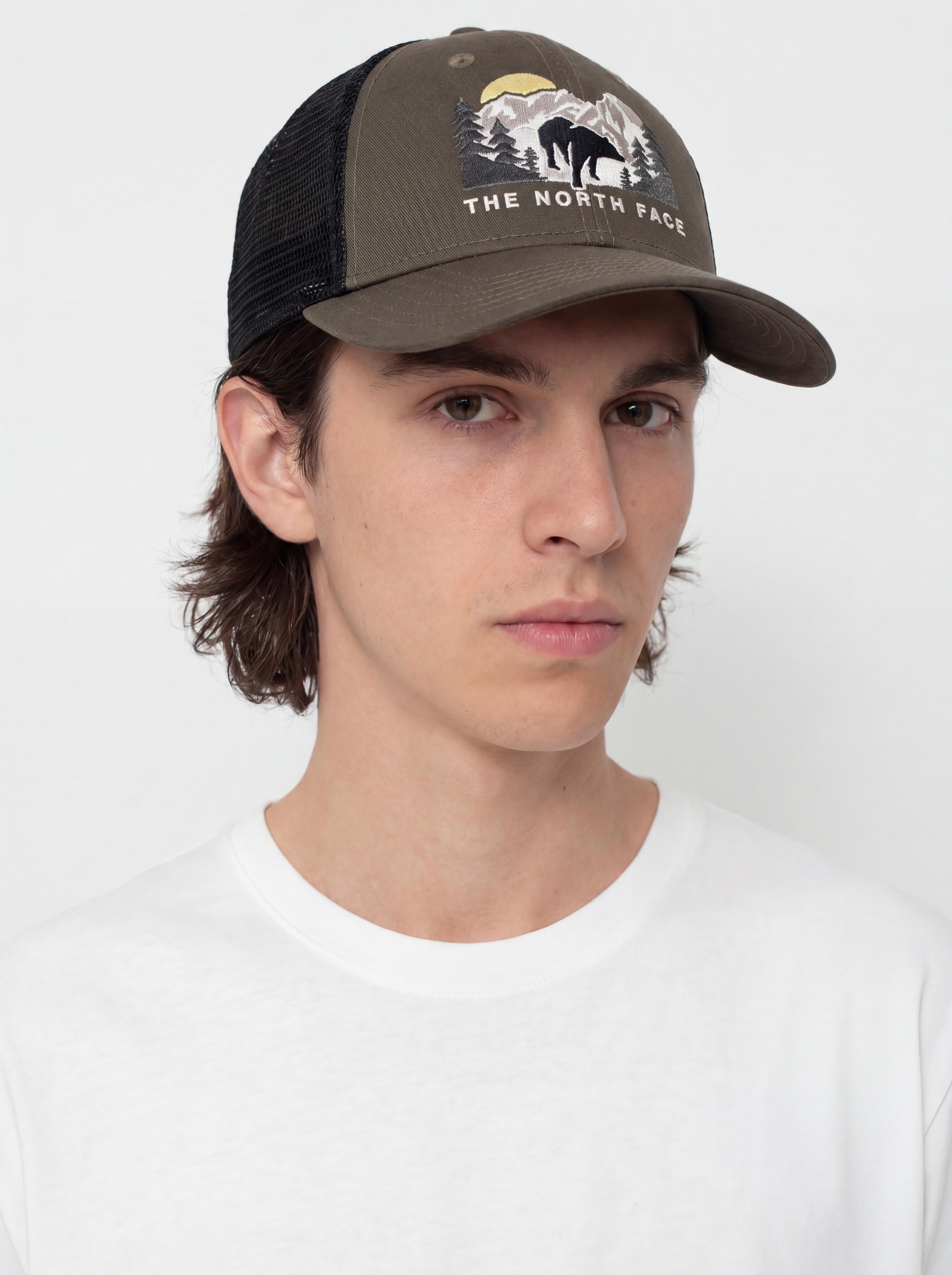 The North Face Embroidered Mudder Trucker Cap (new taupe green/bear green)
