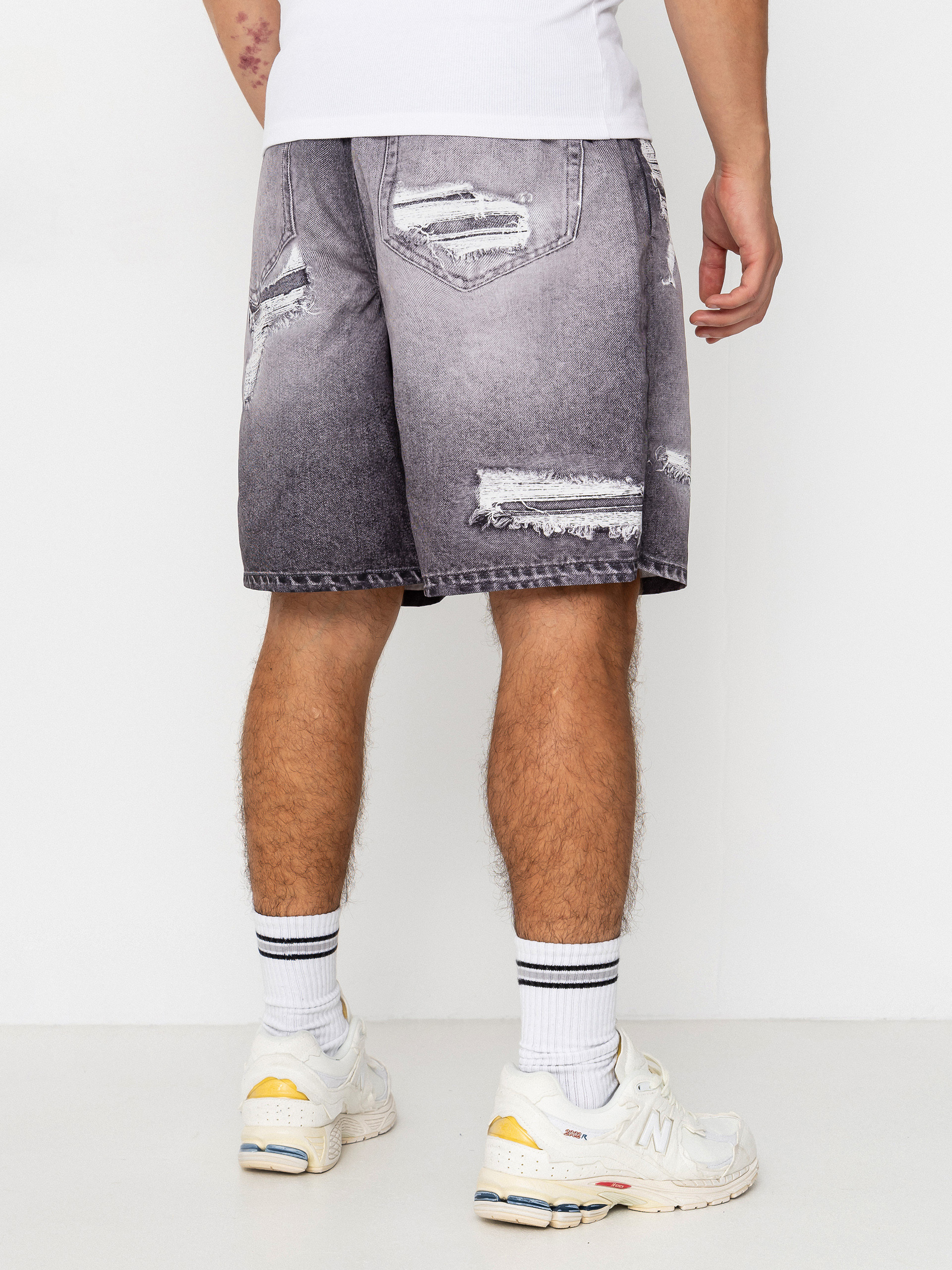 Wasted Paris Destroy Trompe L'Oeil Swimsuit Shorts (faded black)