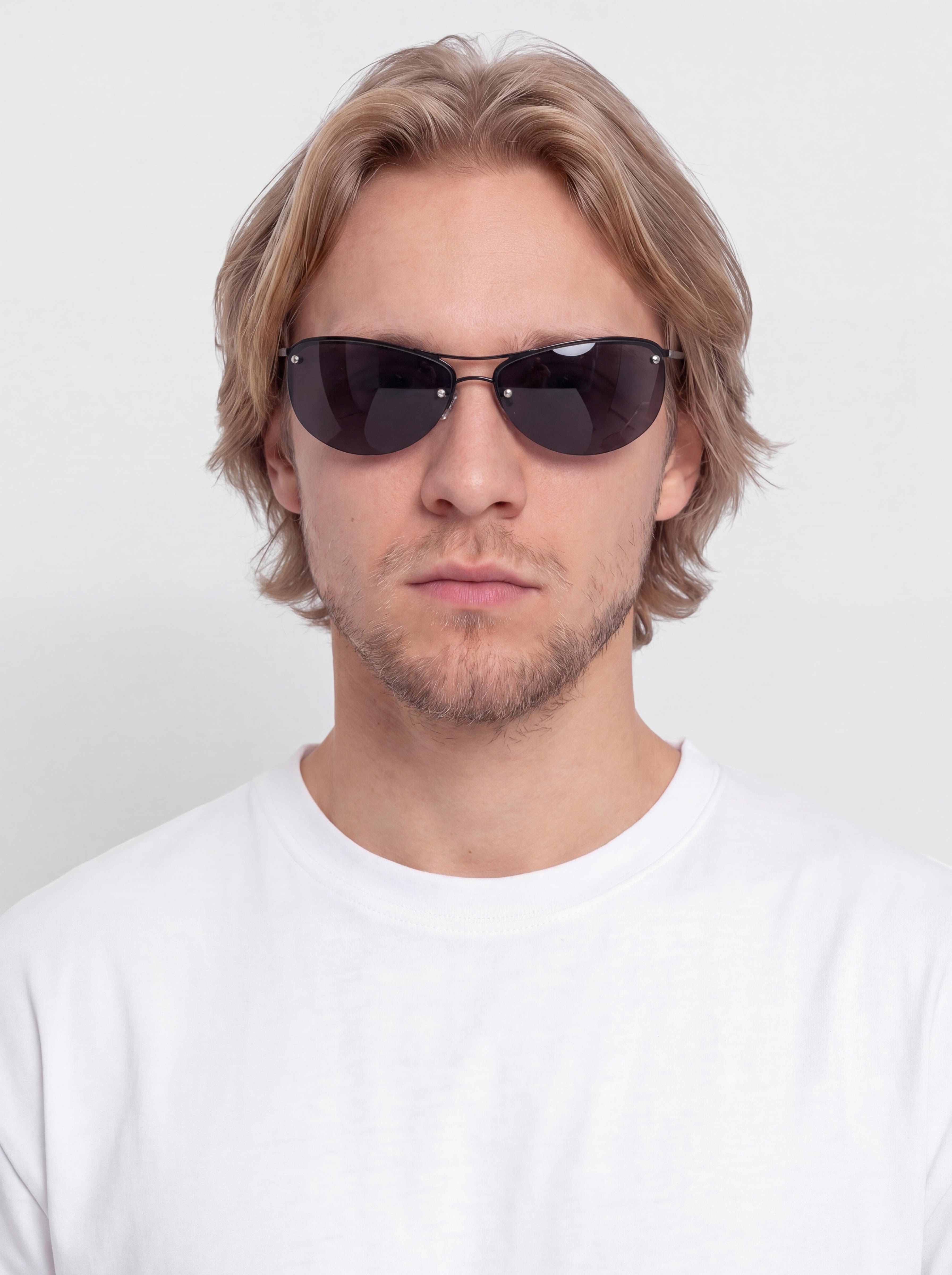 Szade Slim Sunglasses (matte black/ink)