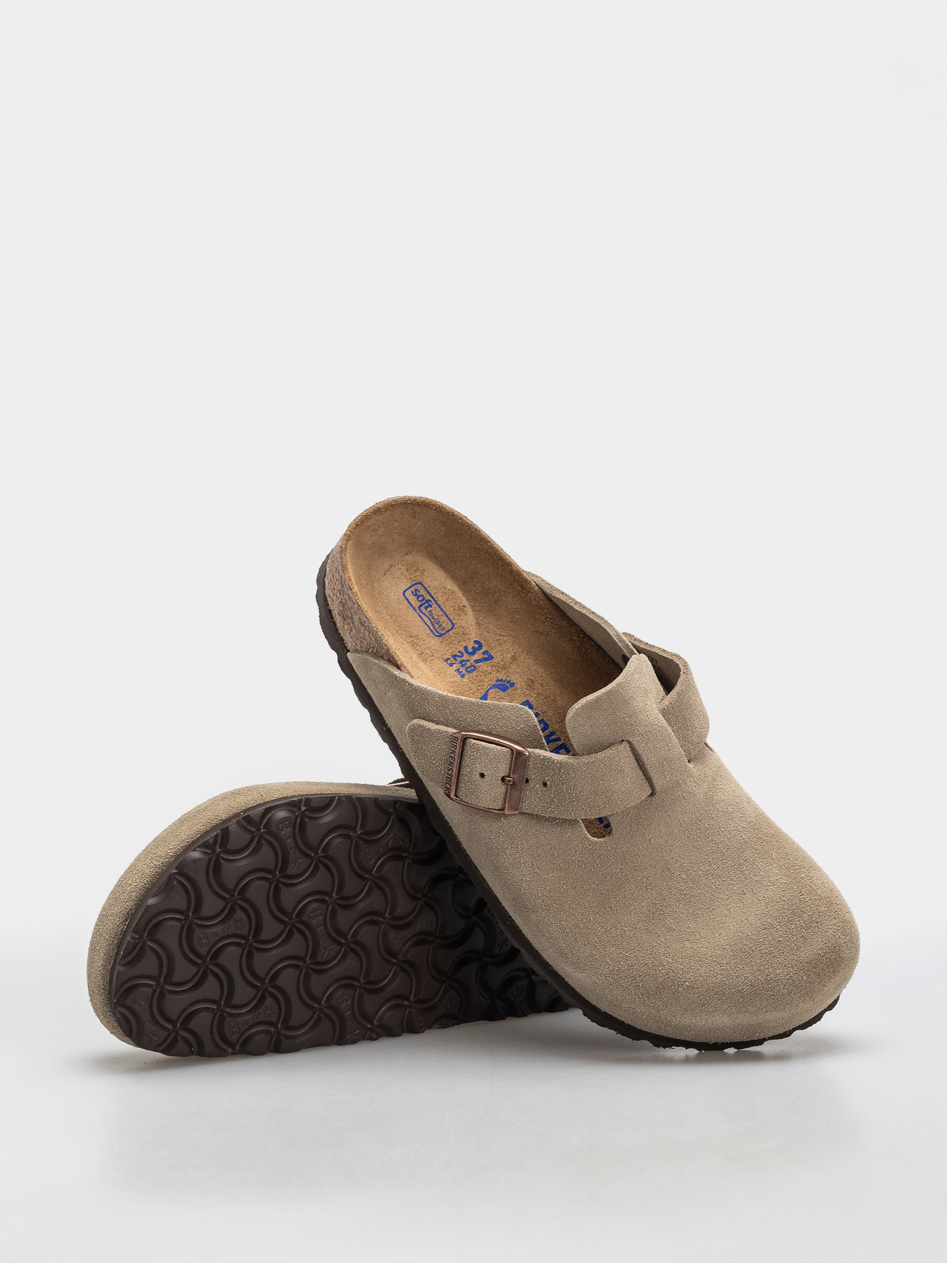 Birkenstock Boston Soft Footbed Suede Leather Narrow (taupe)
