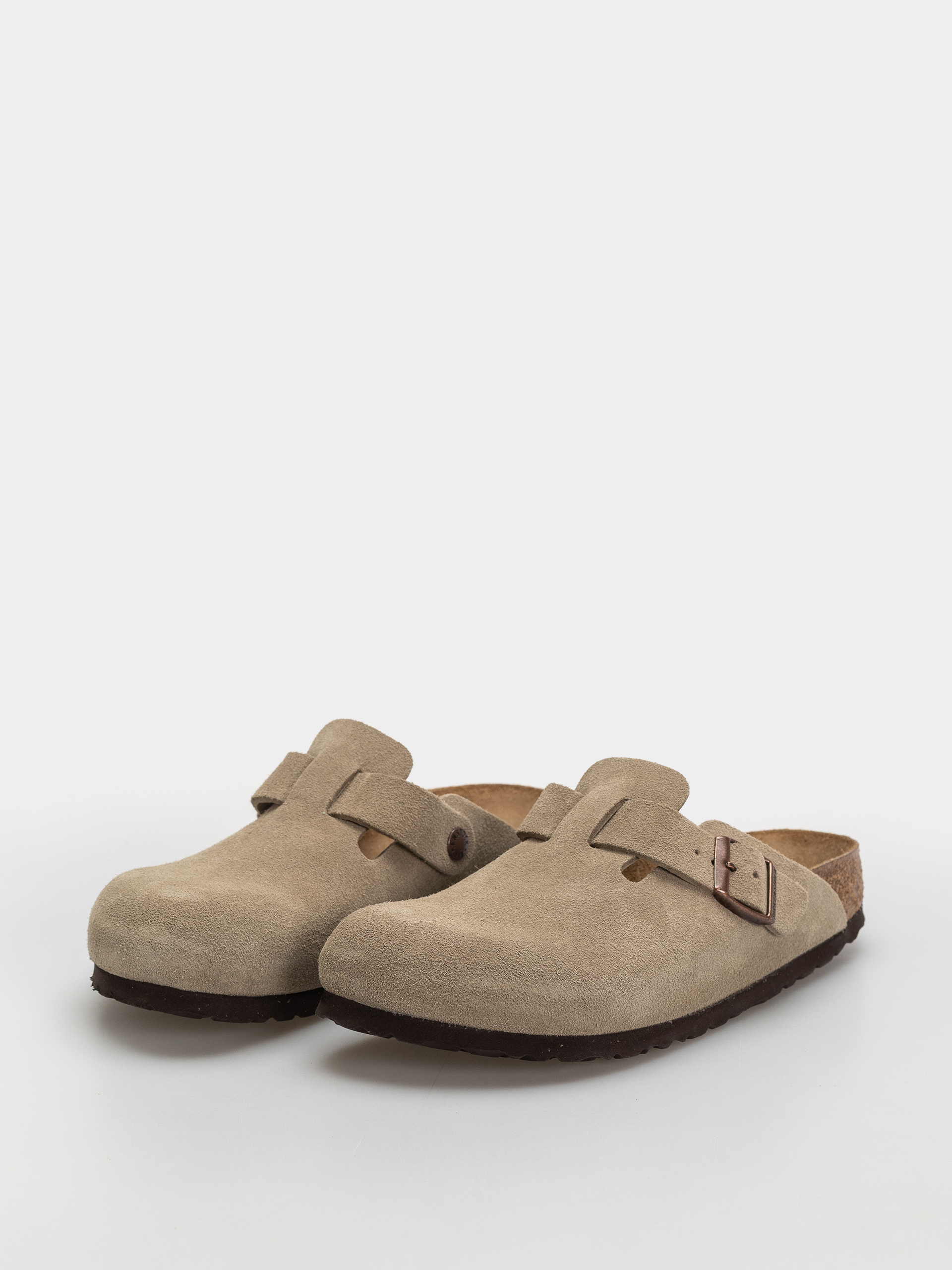 Birkenstock Boston Soft Footbed Suede Leather Narrow (taupe)