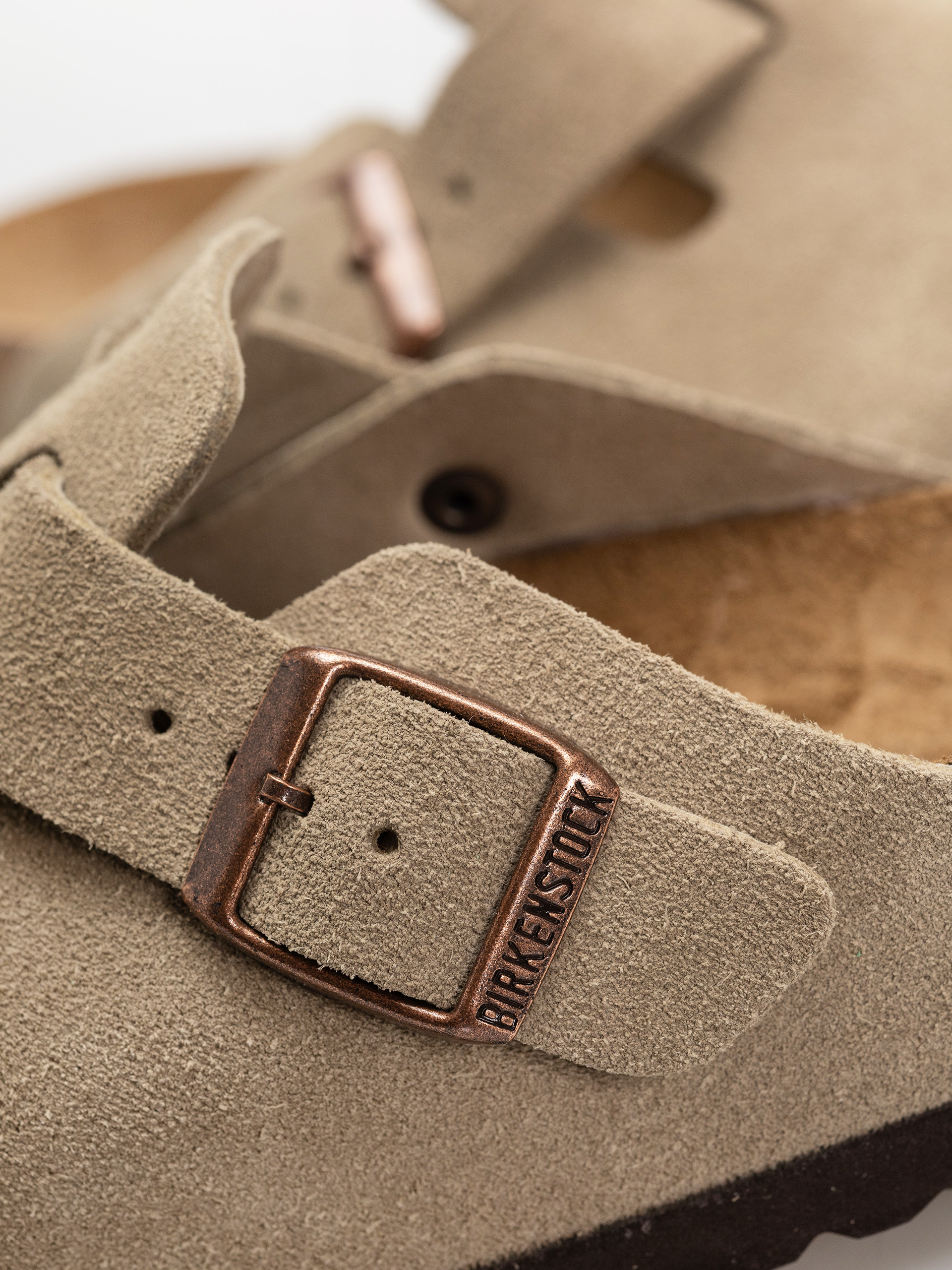 Birkenstock Boston Soft Footbed Suede Leather Narrow (taupe)