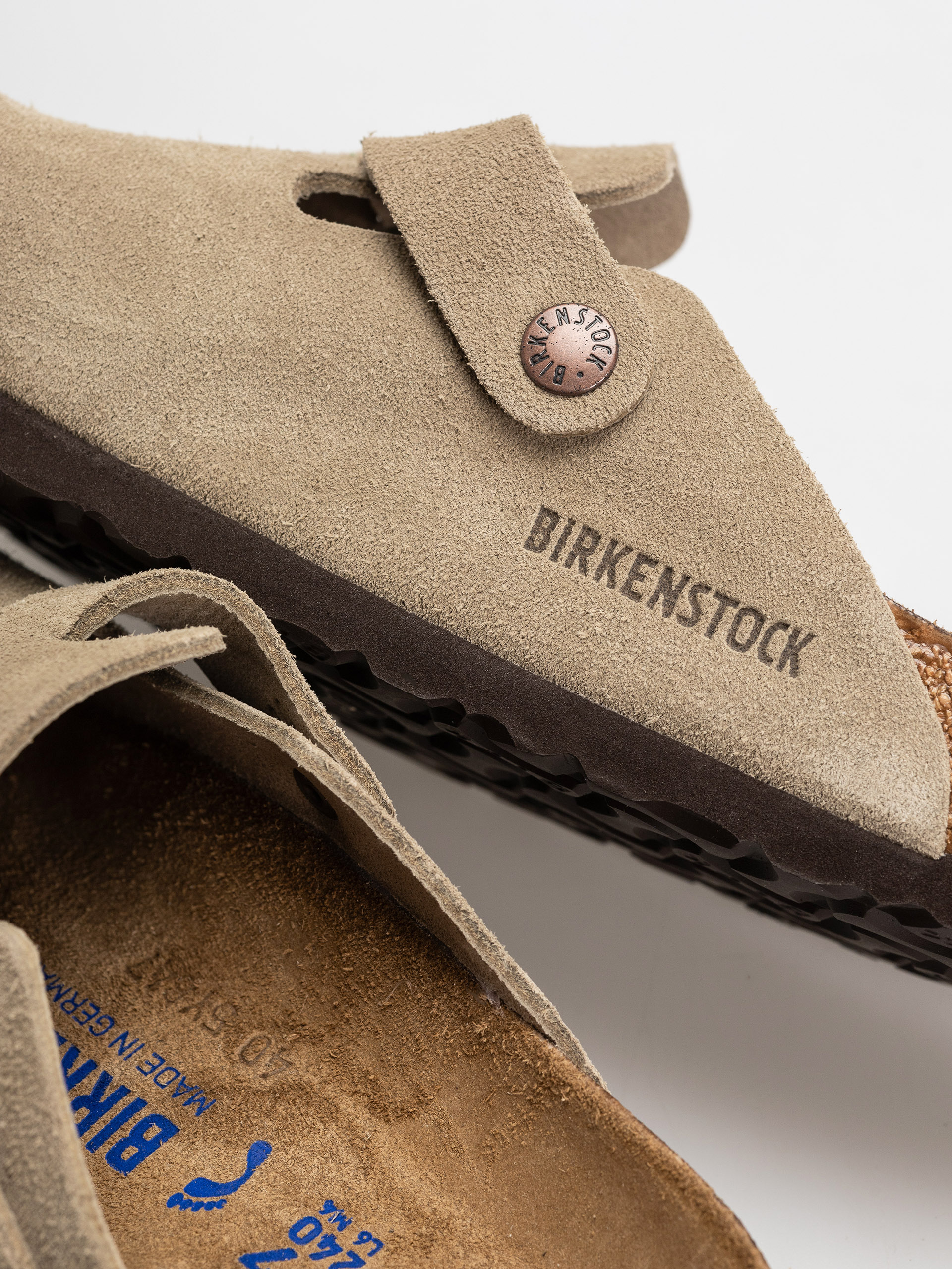 Birkenstock Boston Soft Footbed Suede Leather Narrow (taupe)