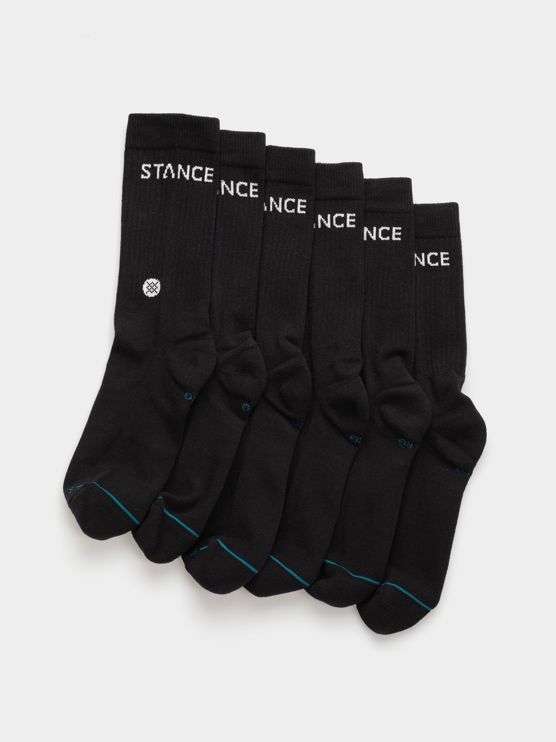 Stance Socks Origin 6 Pack Crew (black)