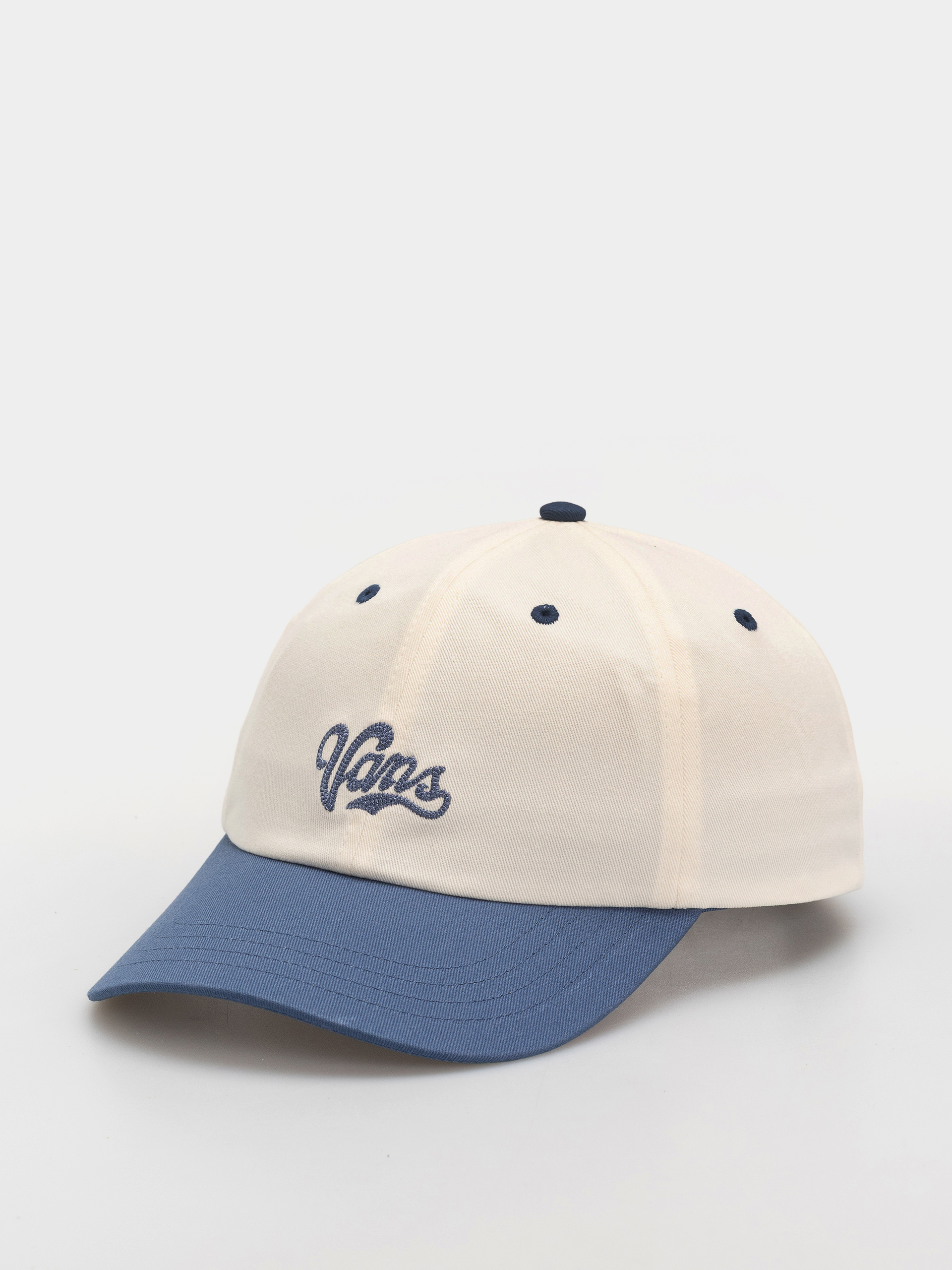 Vans Lefty Script Curved Bill Jockey Cap - white, black (black)