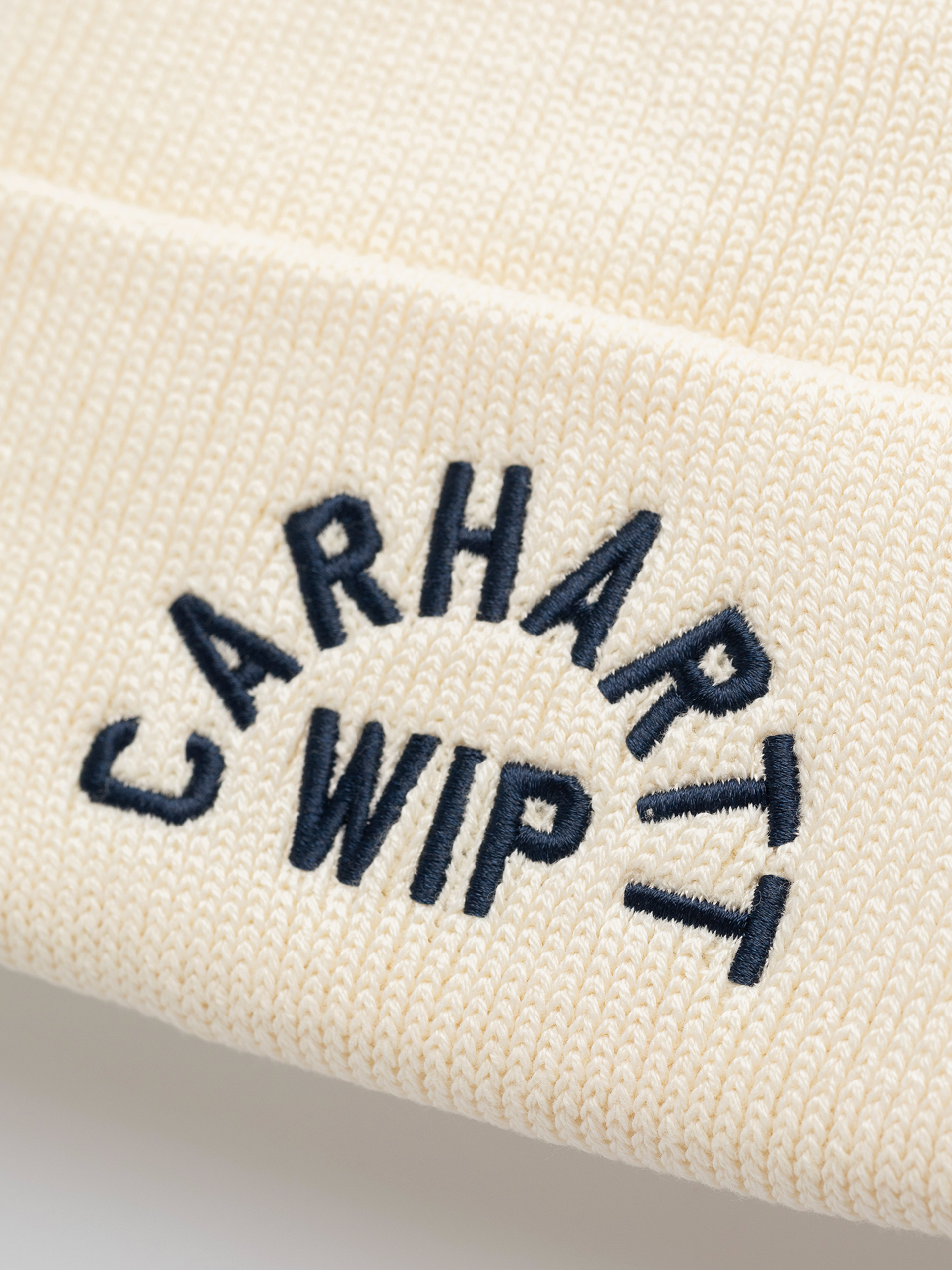 Carhartt WIP Arch Script Beanie (natural/dark navy)
