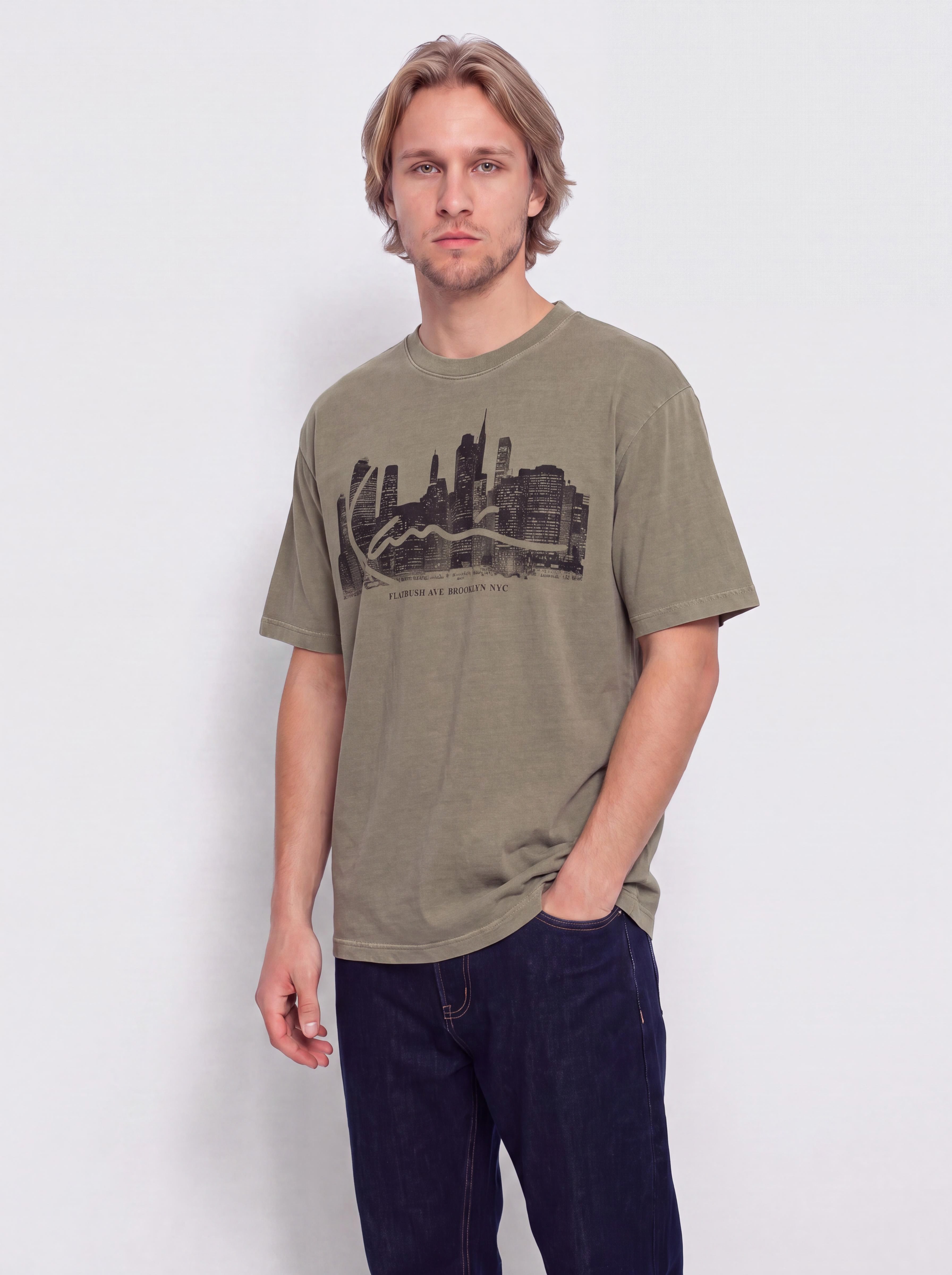 Karl Kani Signature Skyline Washed Boxy T-Shirt - green (green)