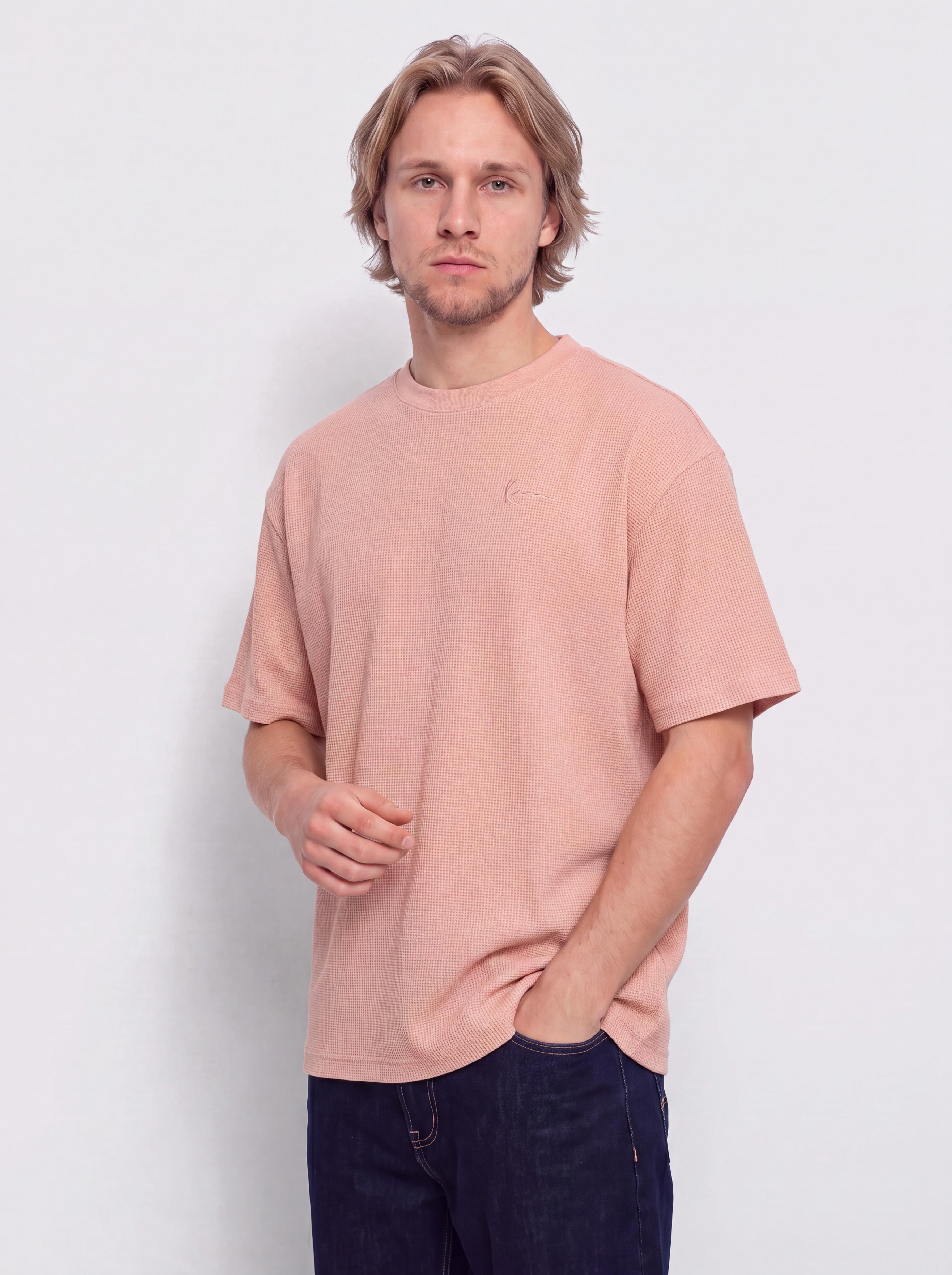 Karl Kani Signature Waffle Oversized T-Shirt (pink)