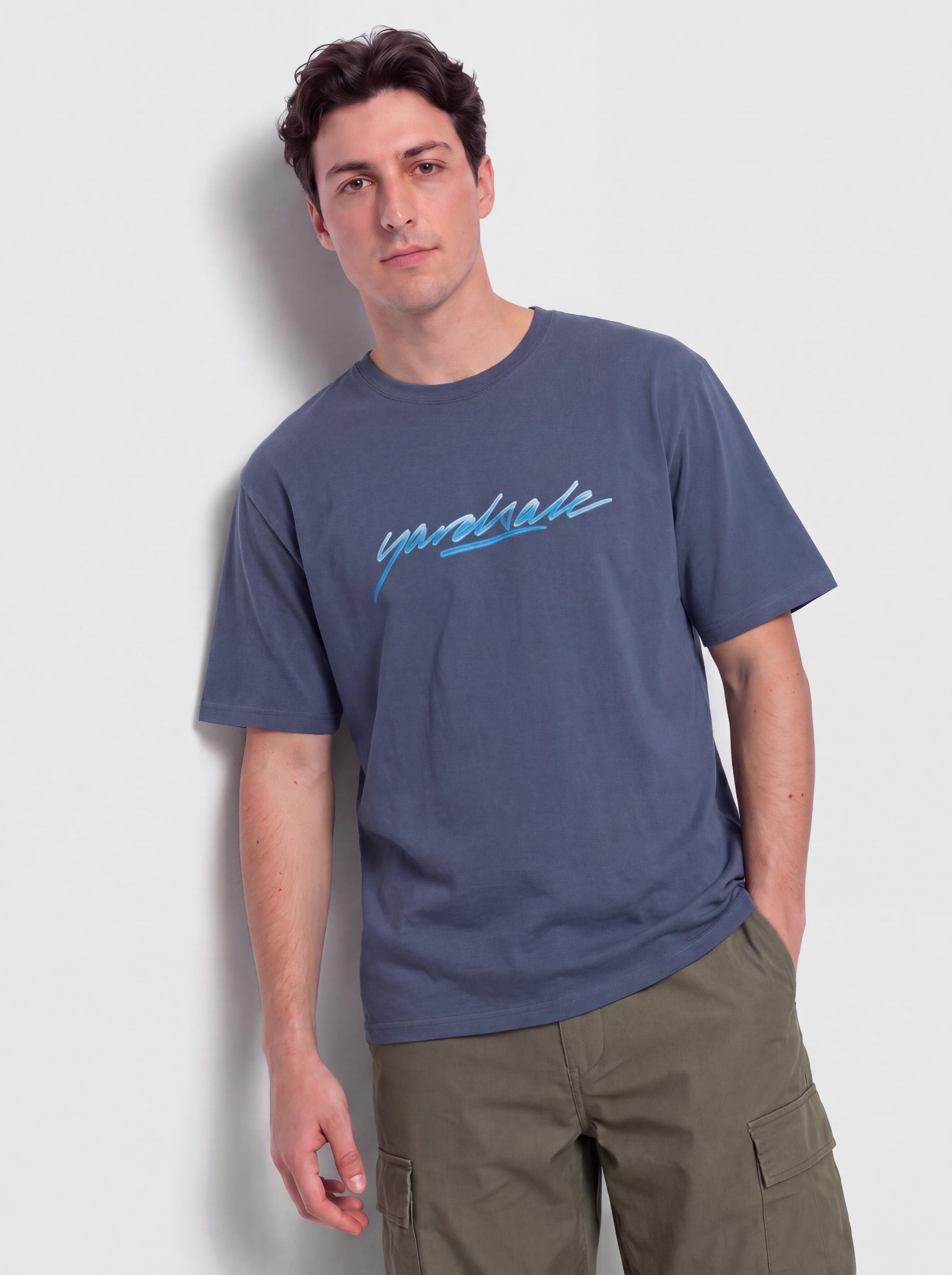 Yardsale Washed Script T-Shirt (blue)