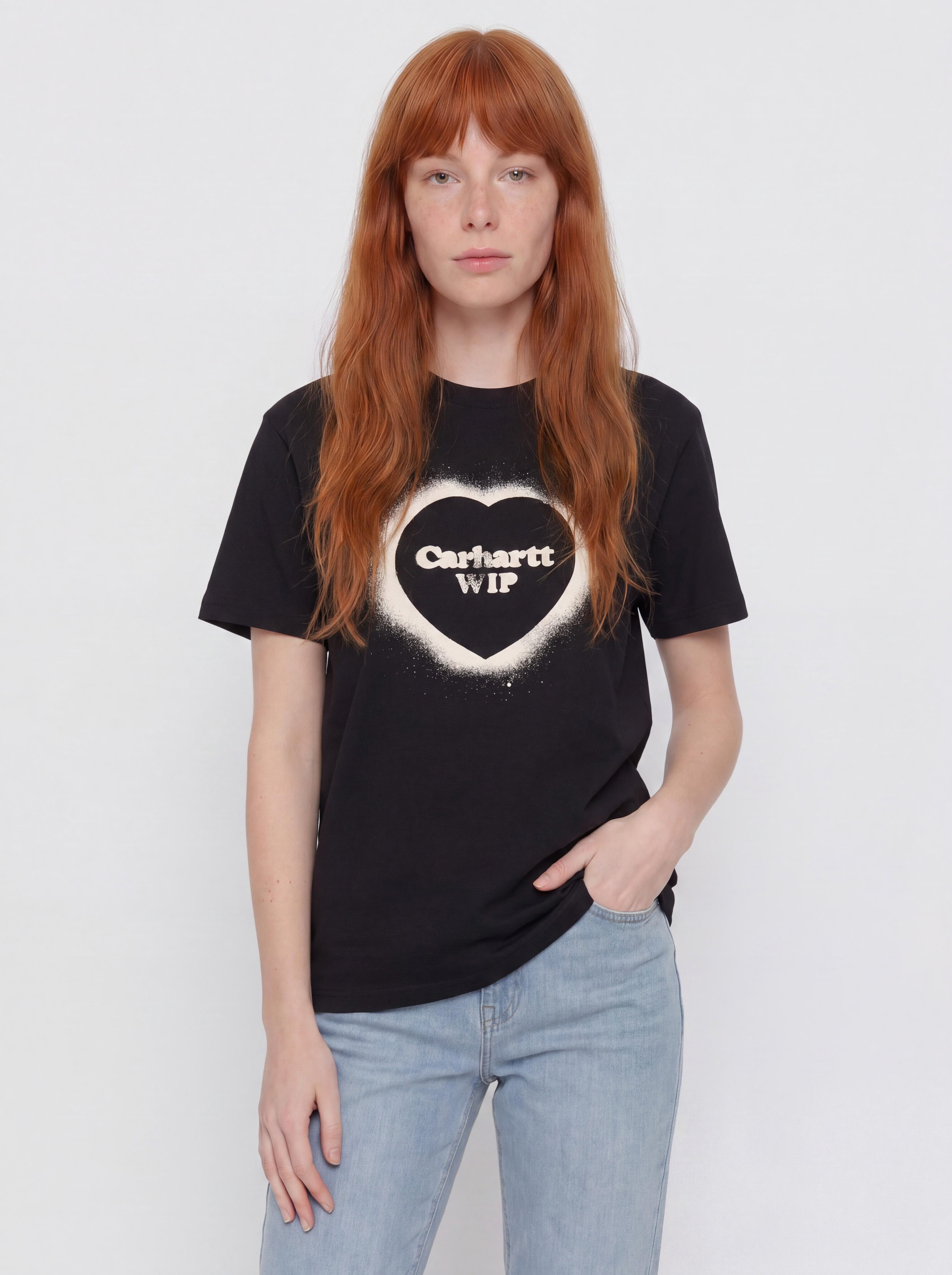 Carhartt WIP T-Shirt Spray Heart Wmn (black)