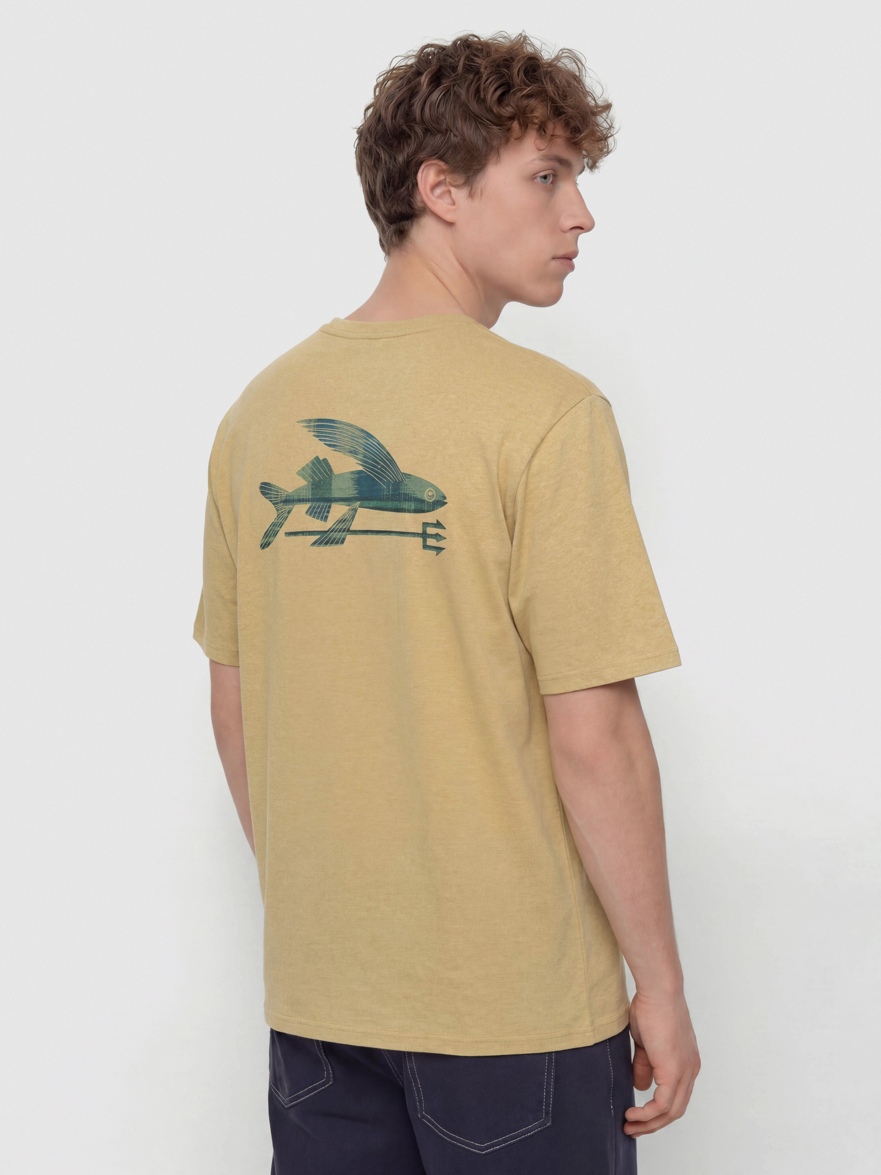 Patagonia T-Shirt Flying Fish (limestone yellow/heritage fitz)