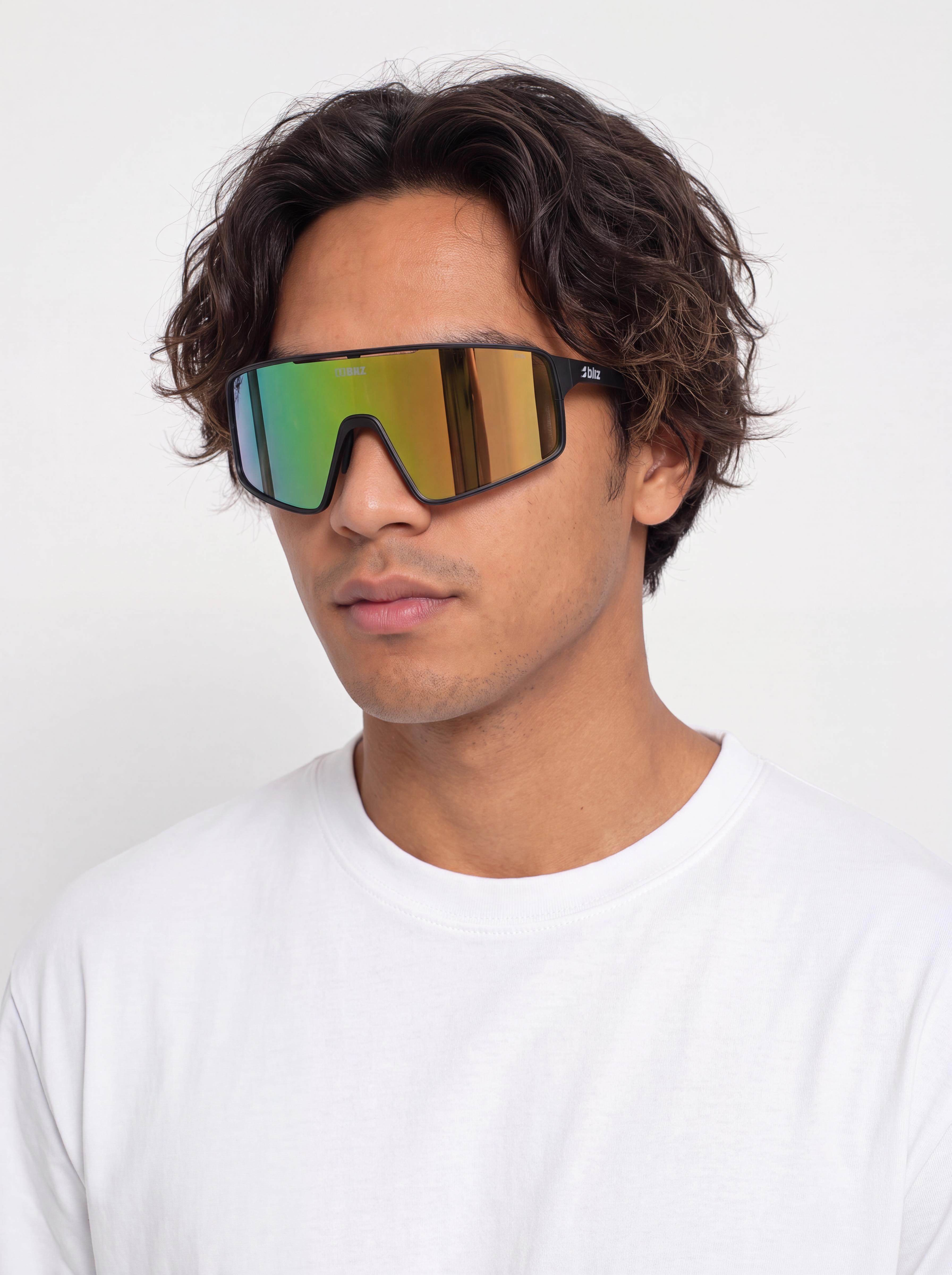 Bliz P001 Sunglasses (matt black/brown w green multi)